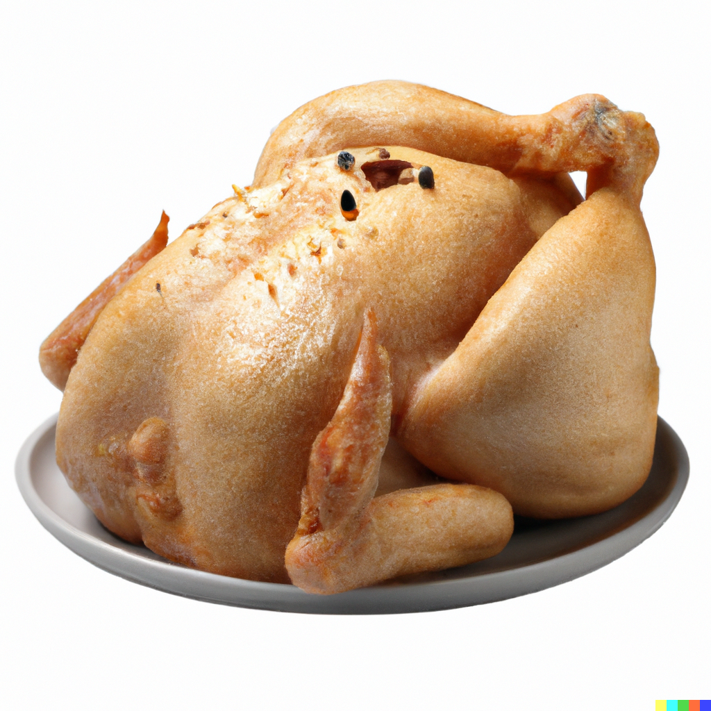Skinless cooked chicken breast