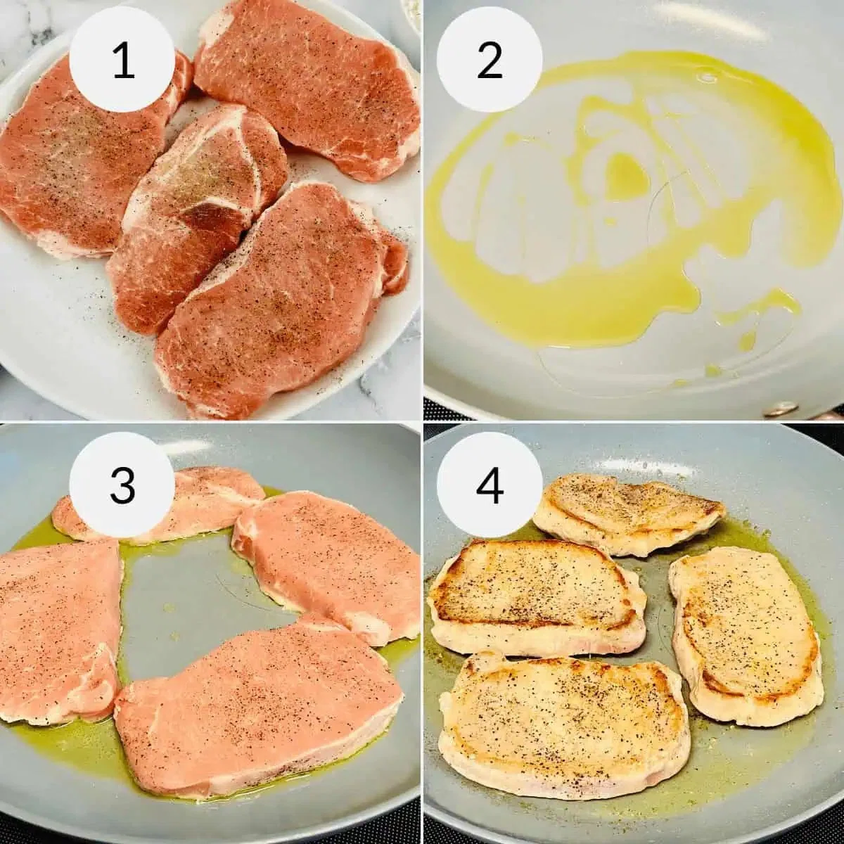 Creamy Pan Seared Pork Chops