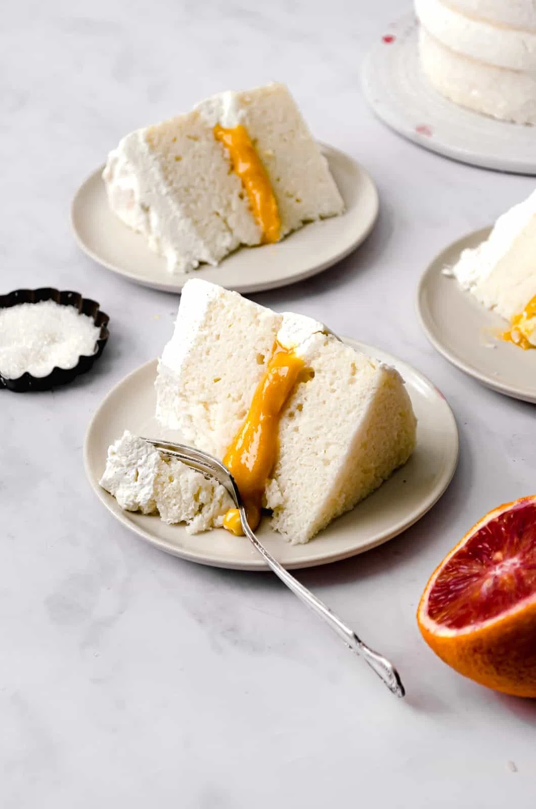 Almond Cake with Blood Orange Curd and Mascarpone Frosting