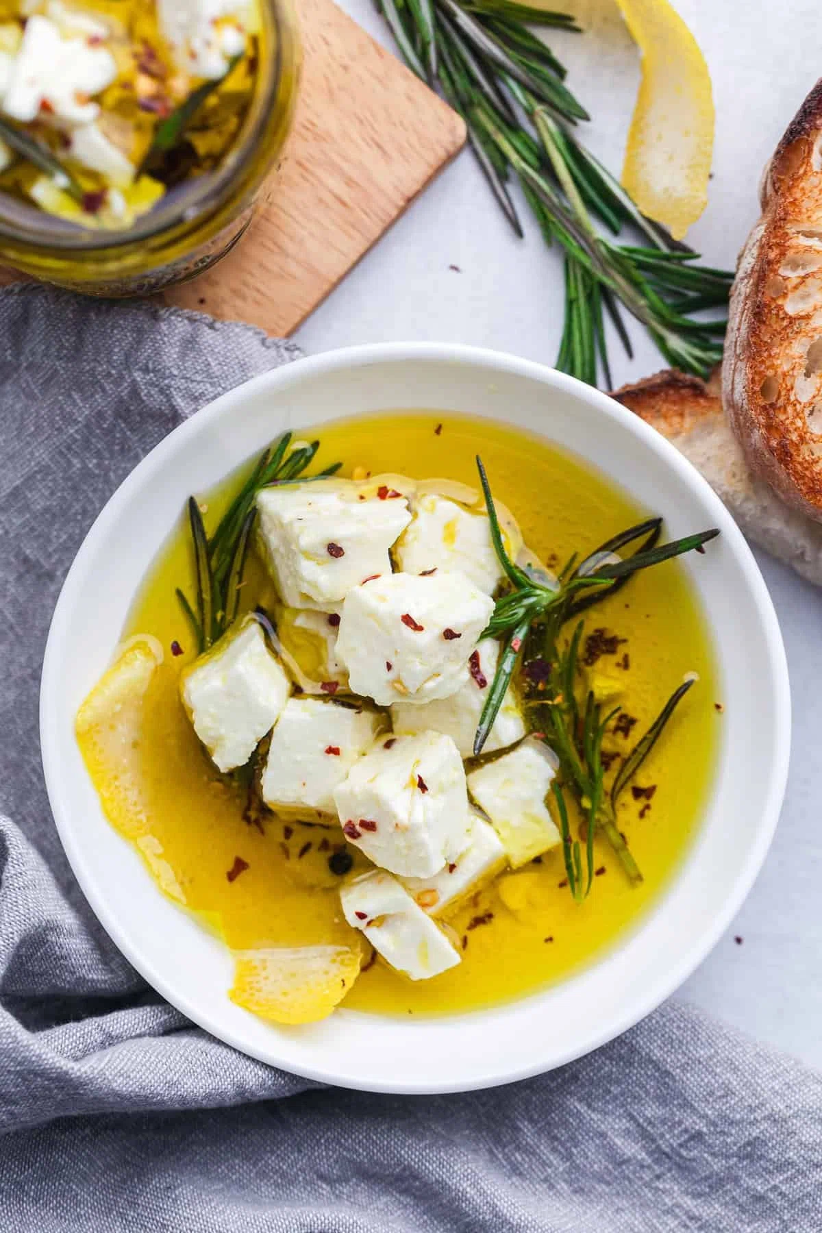 Marinated Feta With Oil, Lemon, and Rosemary