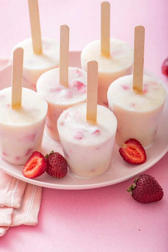 Strawberry Yogurt Ice Pops