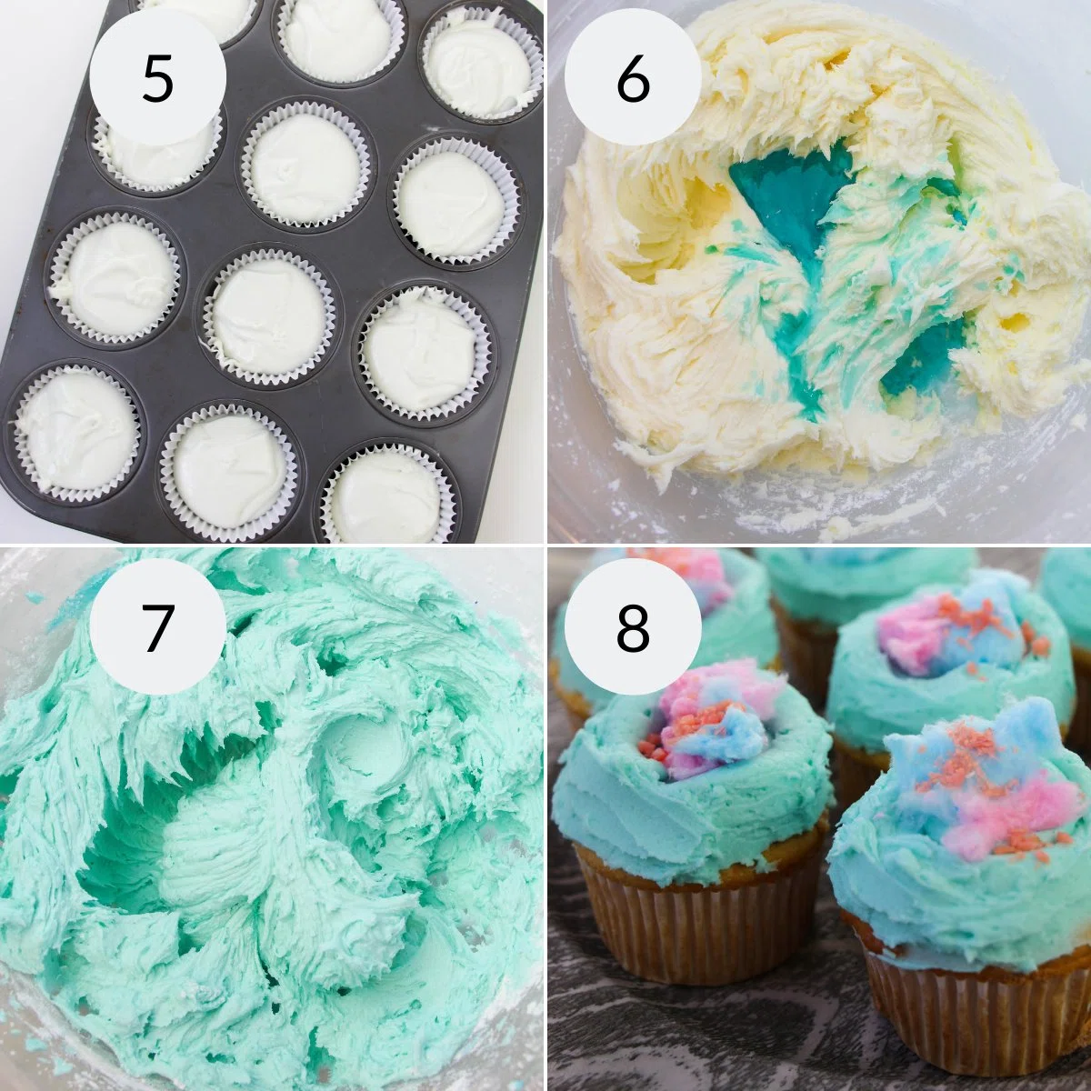 Cotton Candy Cupcakes