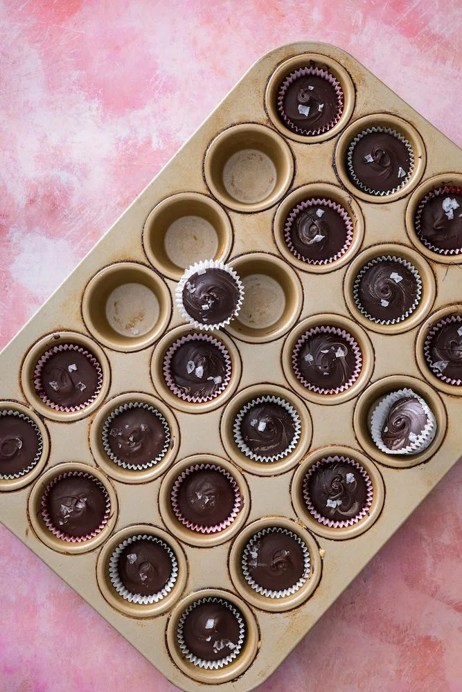 Chocolate Peanut Butter Cups with Sea Salt