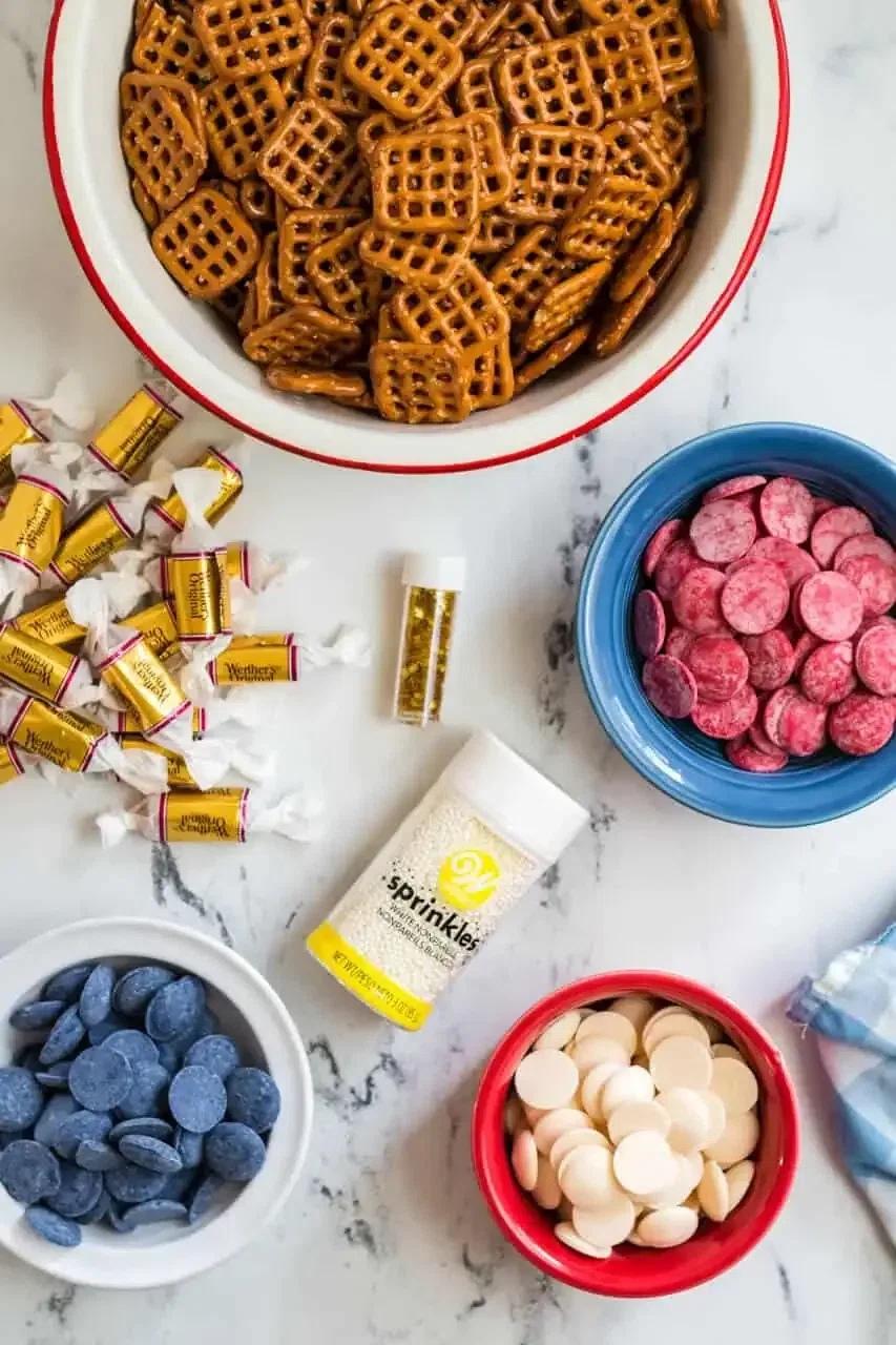 Patriotic Pretzels Covered with Chocolate