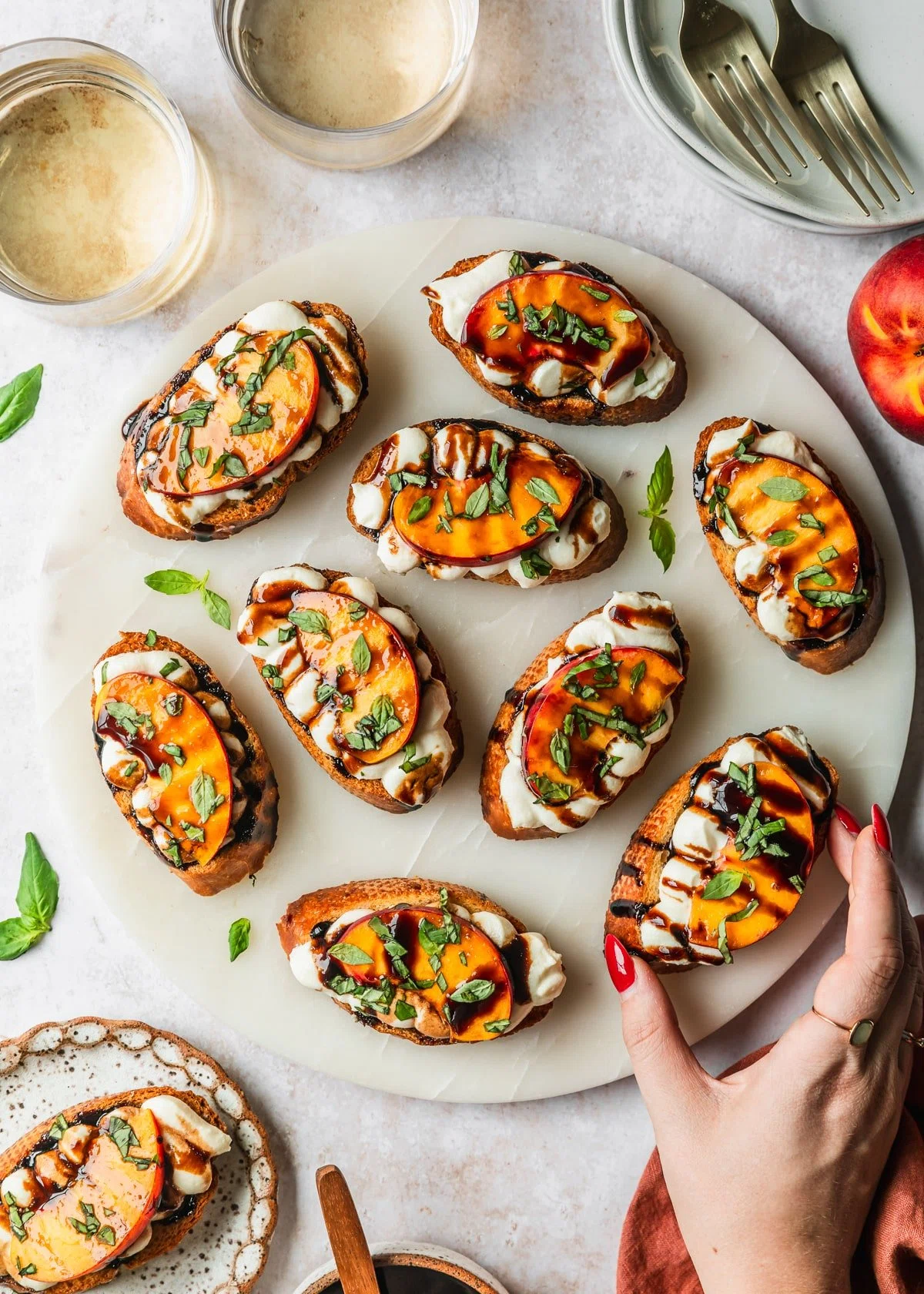 Whipped Ricotta Crostini with Juicy Peaches