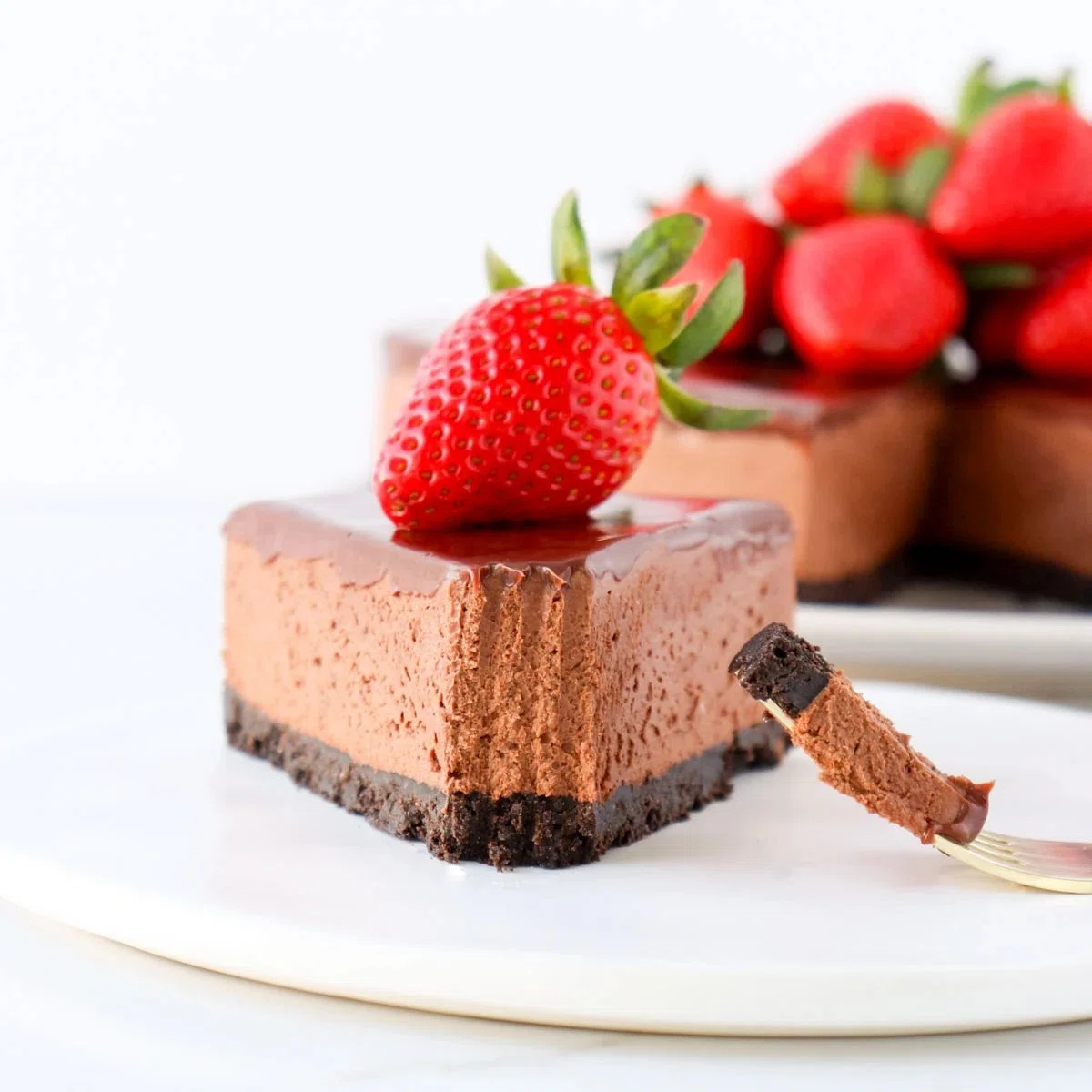 No Bake Triple Chocolate Cheesecake