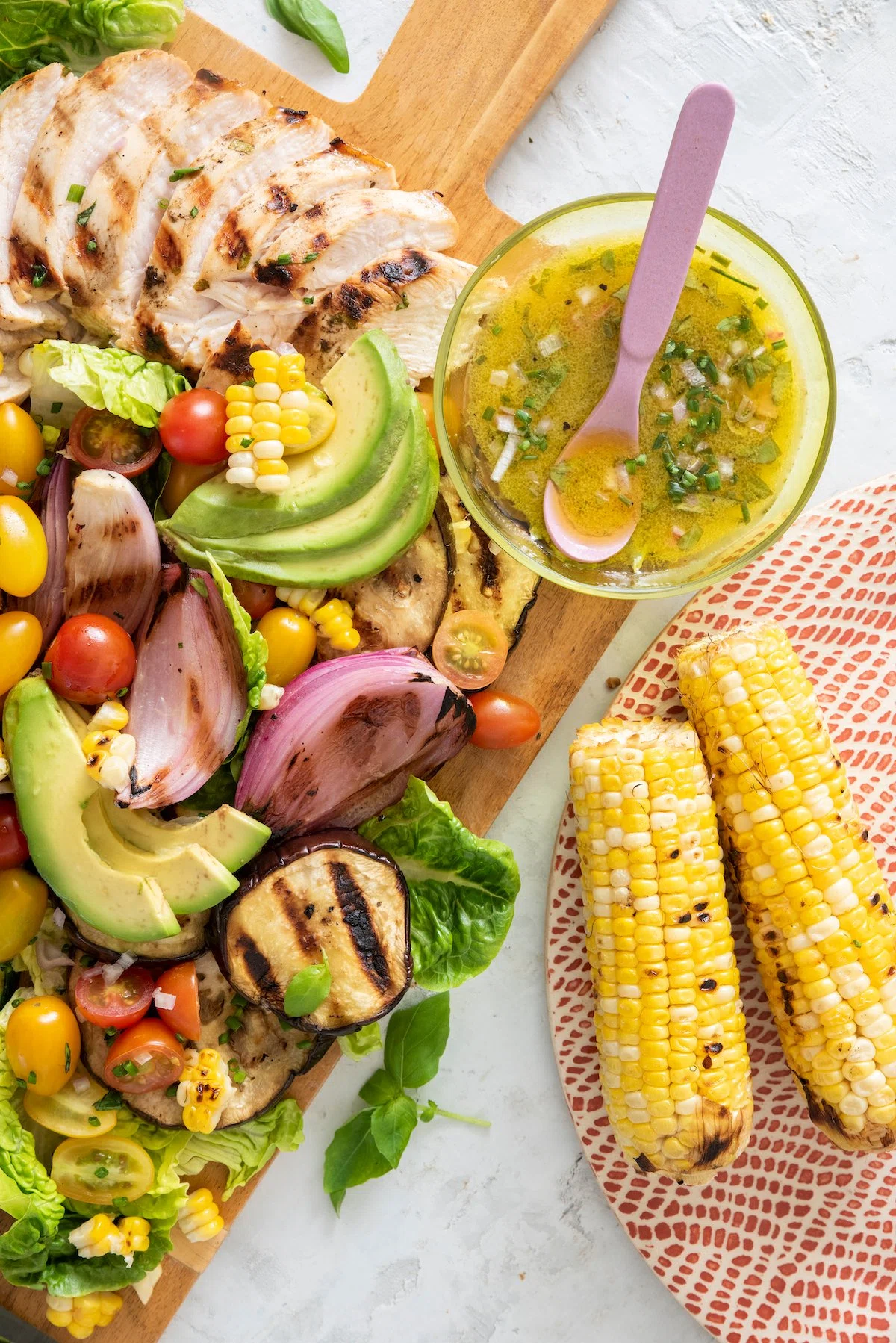Grilled Chicken, Vegetable and Avocado Salad
