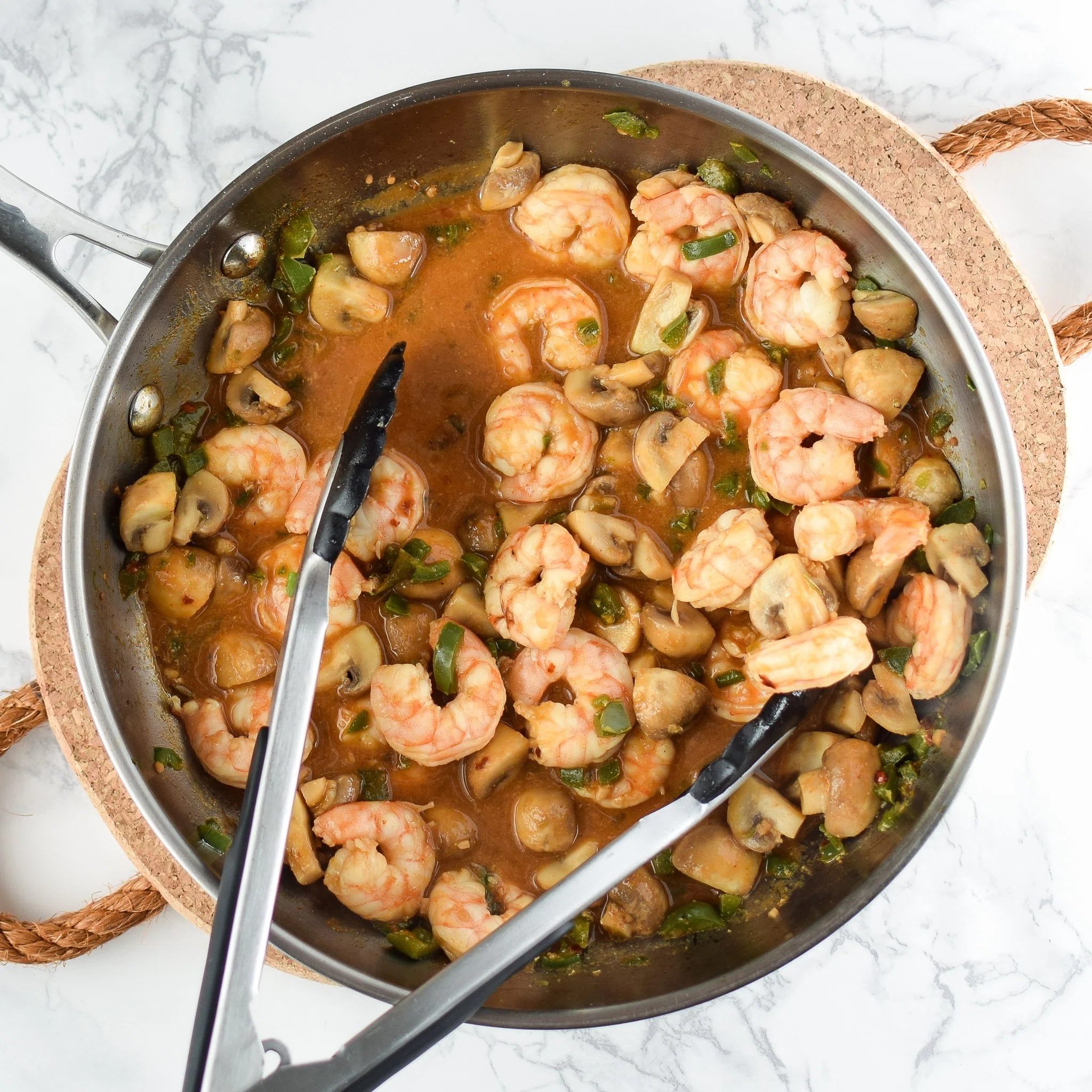 Easy Jalapeño Mushroom Shrimp Stir-Fry For Two