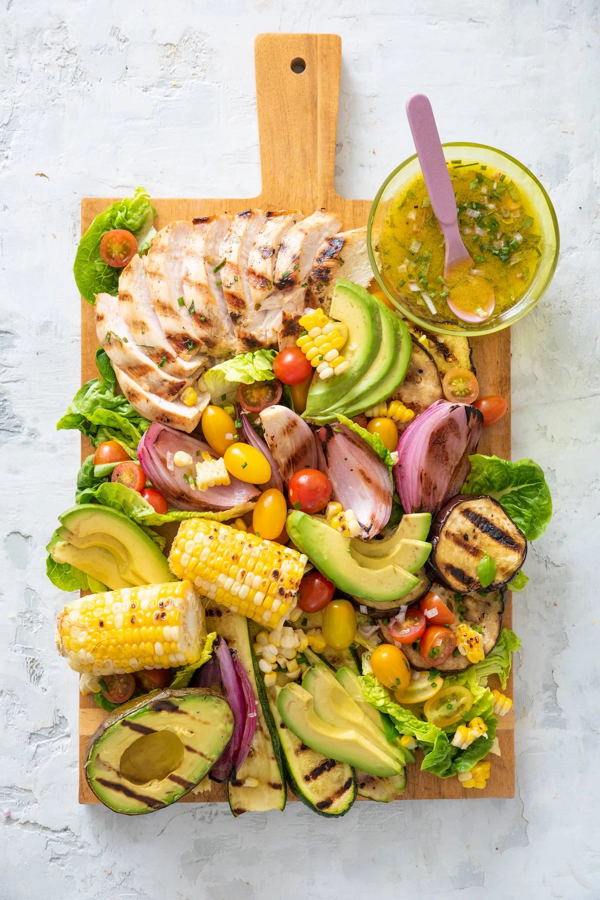 Grilled Chicken, Vegetable and Avocado Salad