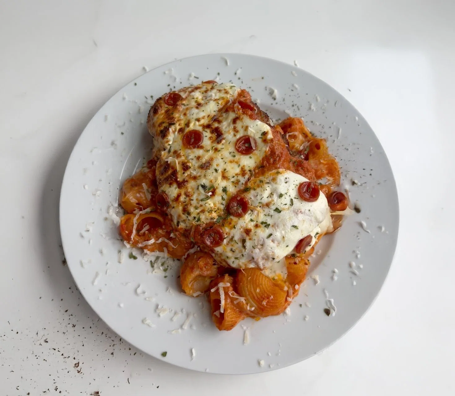 Pepperoni Chicken Parm Pasta Shells
