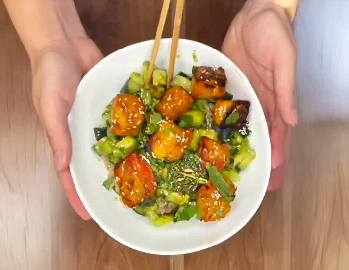 High Protein Salmon Rice Bowls