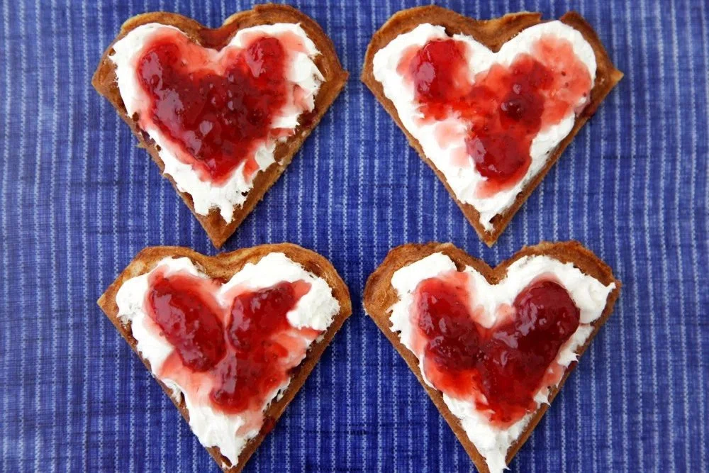 Strawberry Cream Cheese Waffle Sandwiches