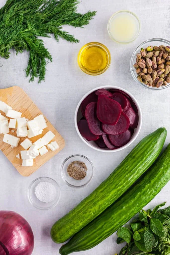 Beets and Cucumber Salad with White Beans