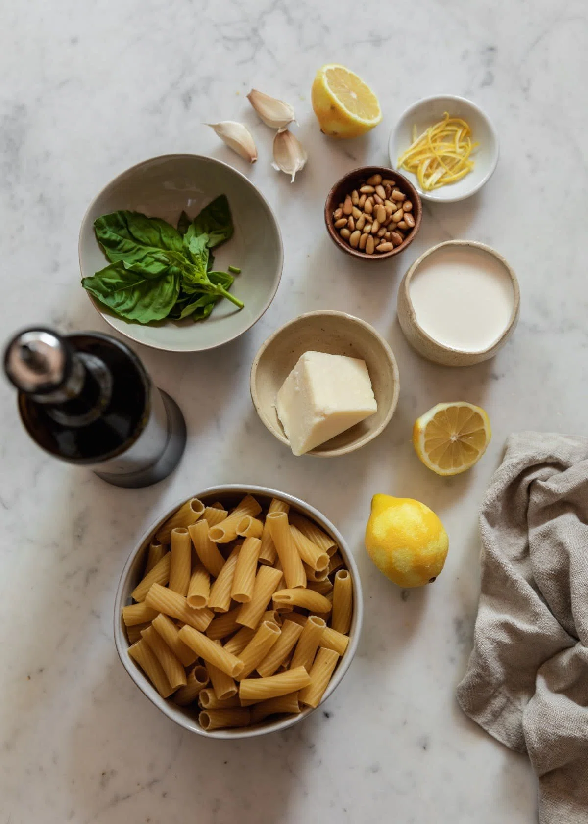 Creamy Lemon Pasta With Fried Pine Nuts