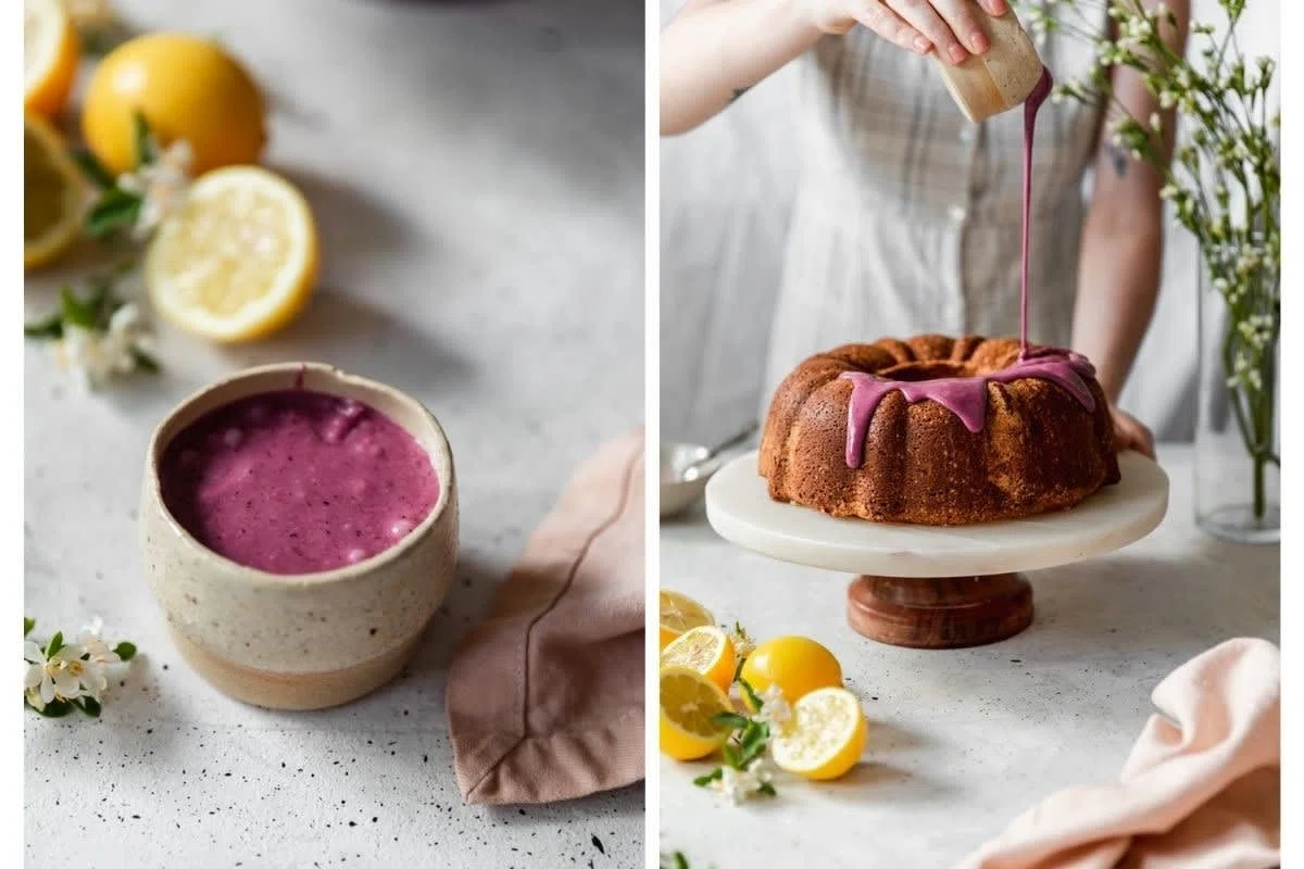 Sour Cream Lemon Pound Cake With Blackberry Glaze