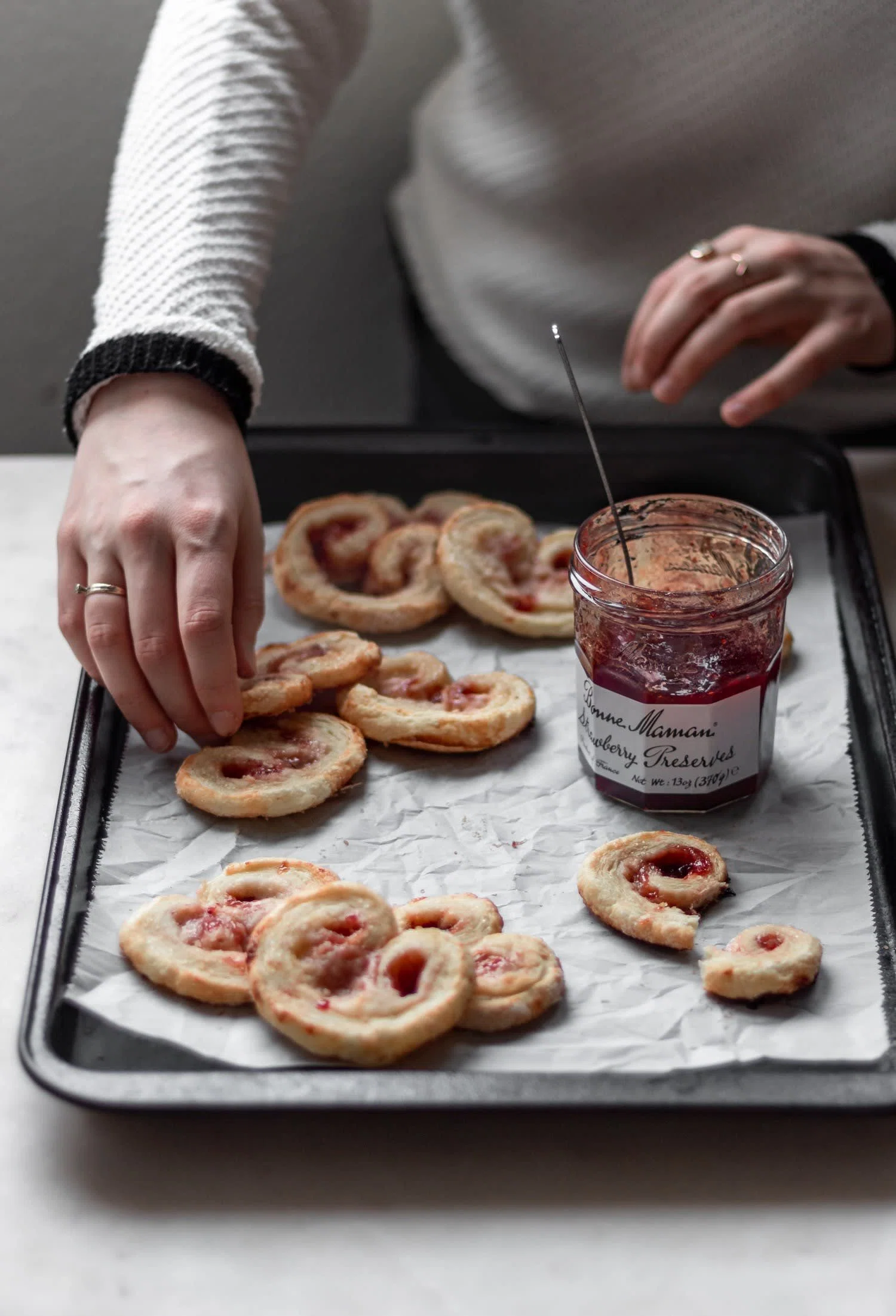 Strawberry Palmiers With Cream Cheese