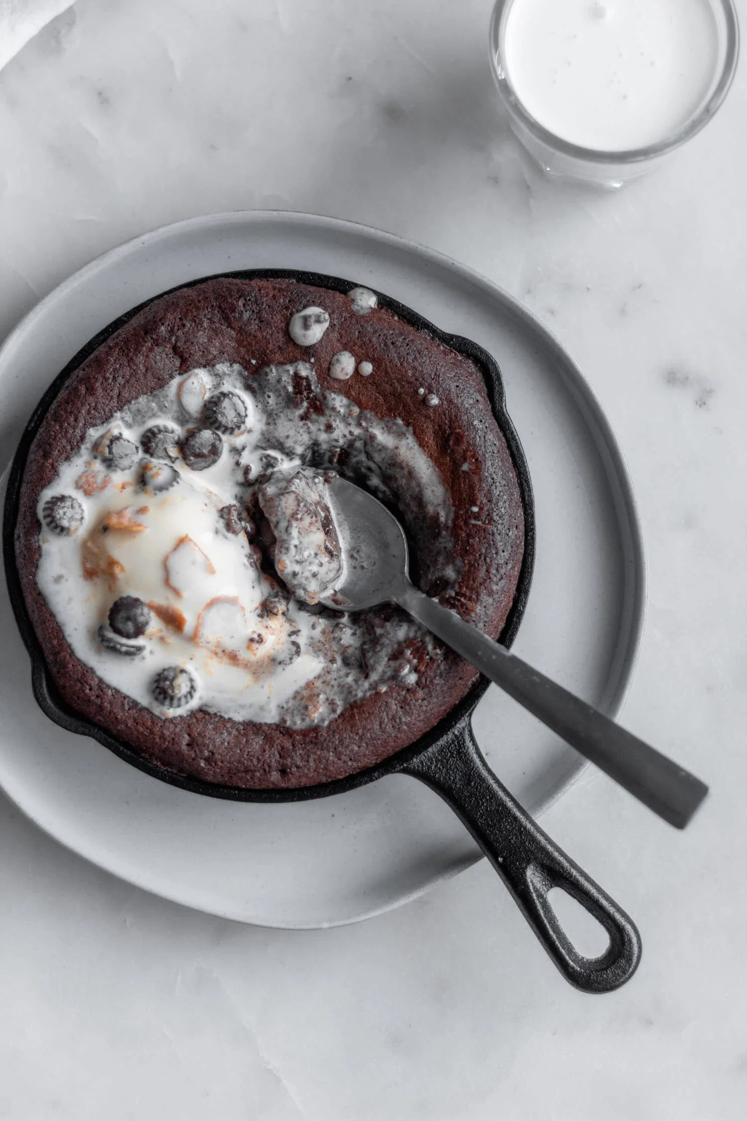 Chocolate Peanut Butter Lava Cake Skillets
