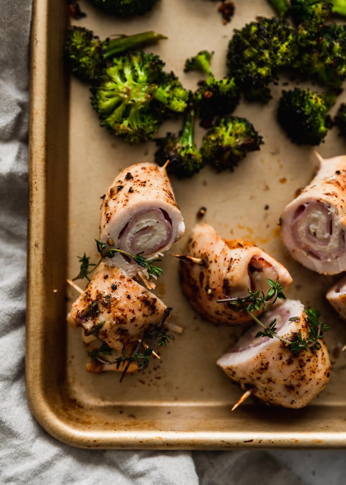 Sheet Pan Chicken Cordon Bleu With Dijon Sauce