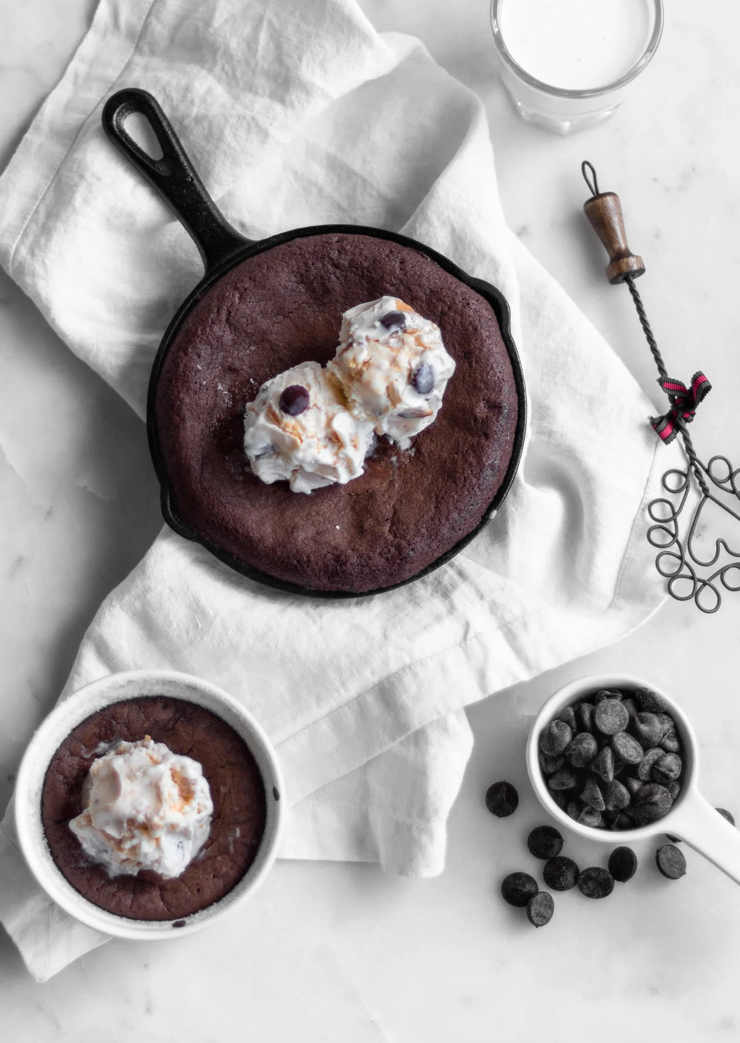 Chocolate Peanut Butter Lava Cake Skillets