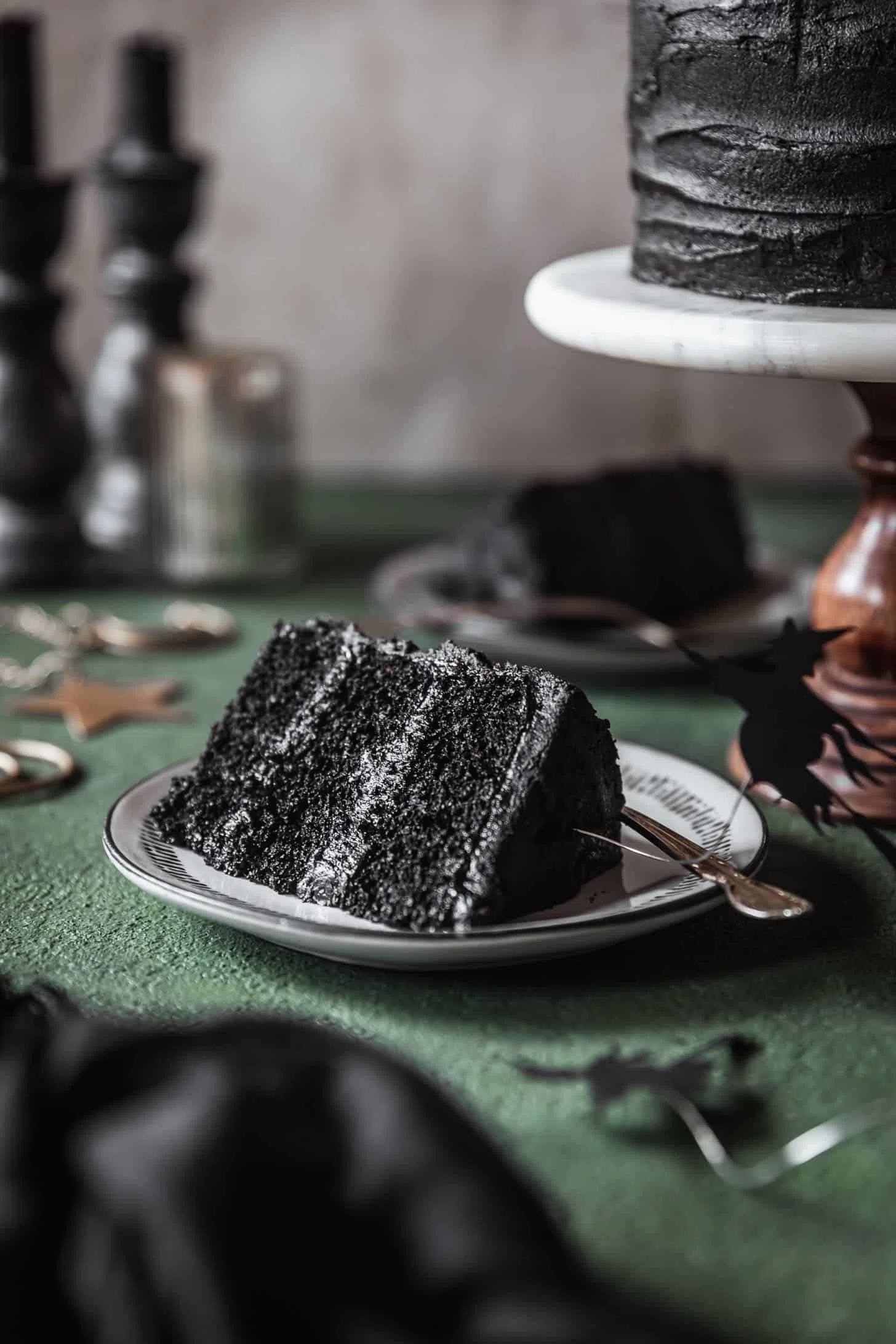 Halloween Black Velvet Cake