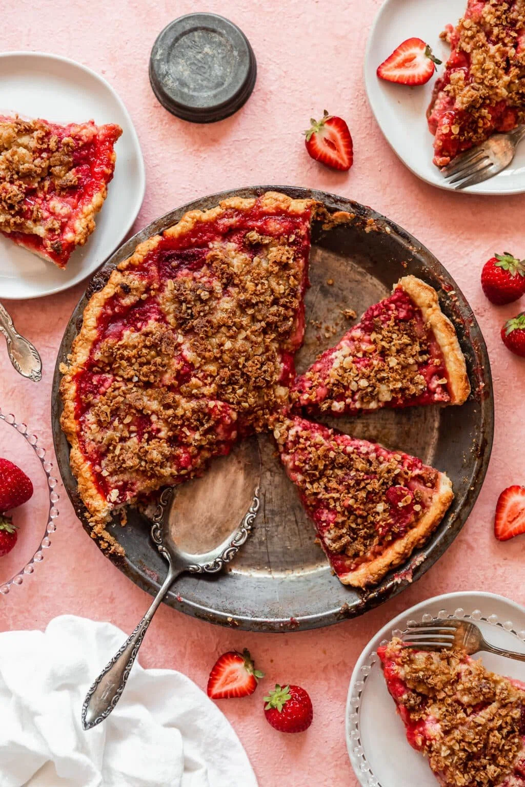 Brown Butter Strawberry Crumble Pie