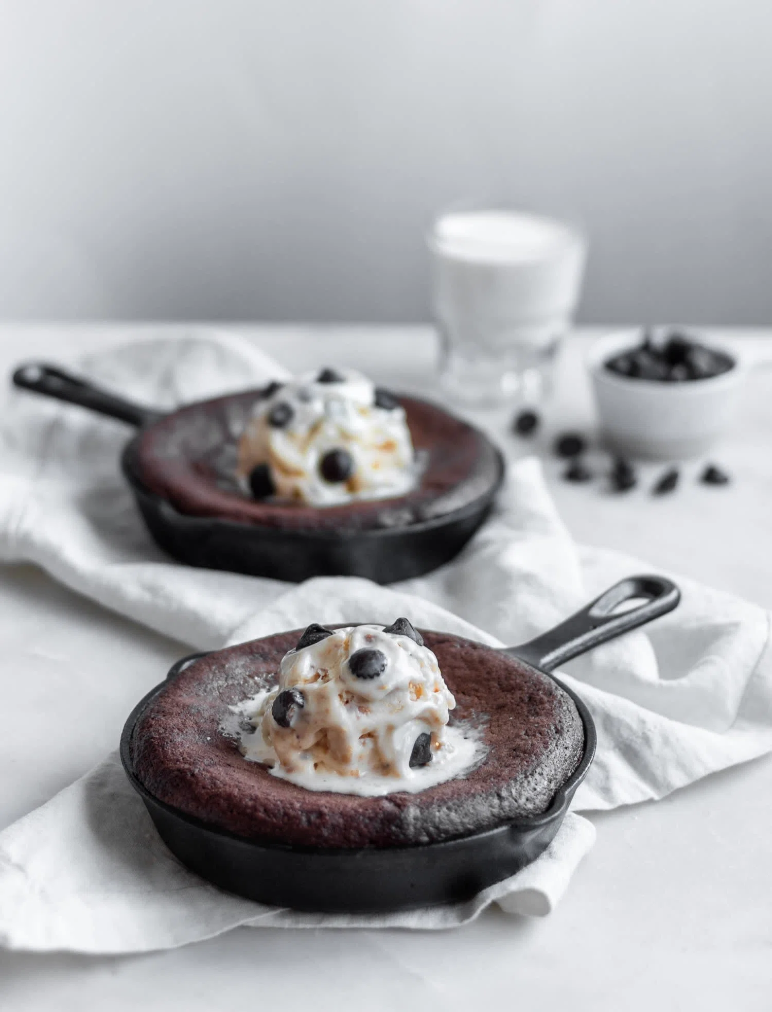 Chocolate Peanut Butter Lava Cake Skillets