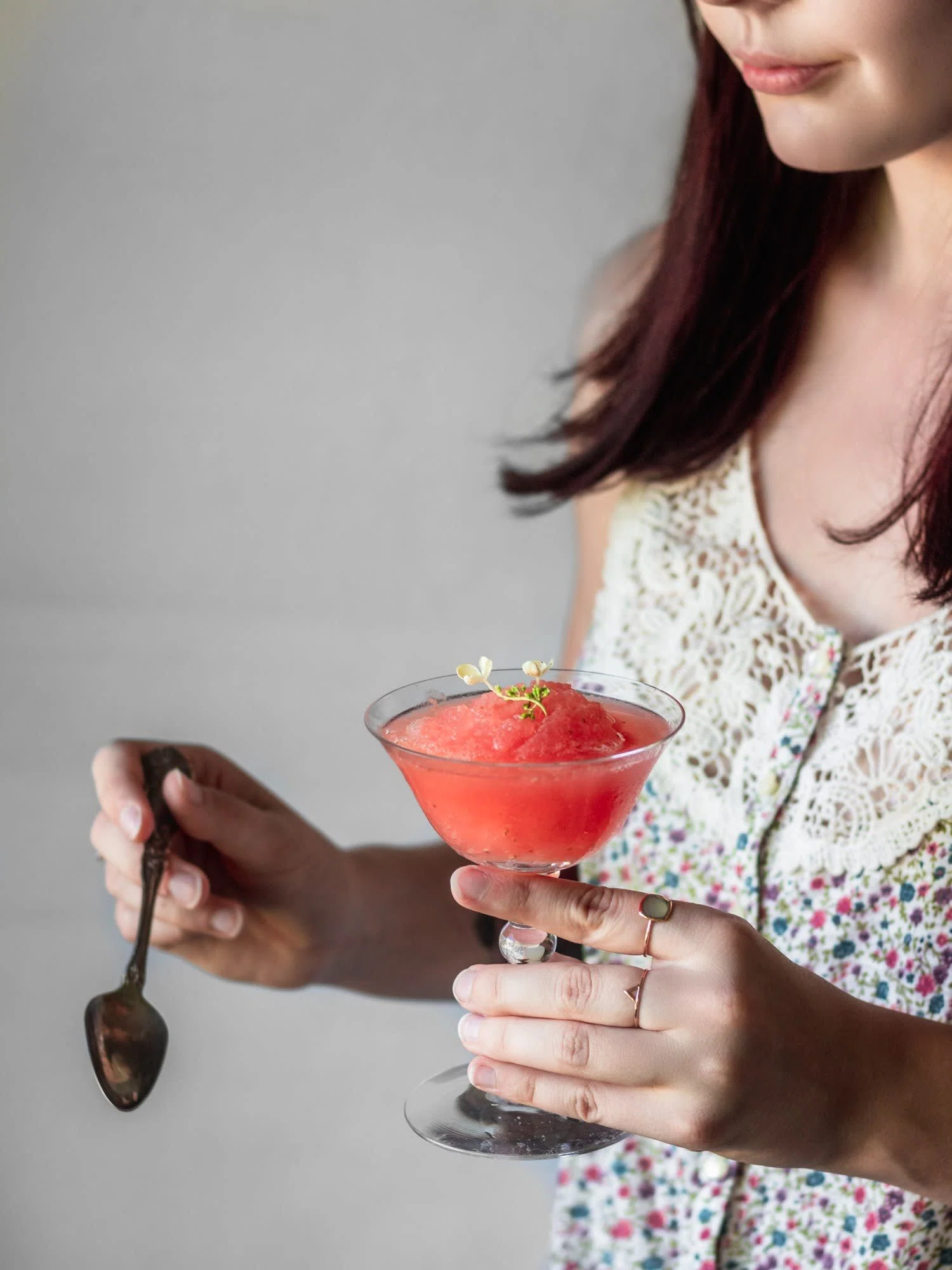 Strawberry Aperol Spritz Granita