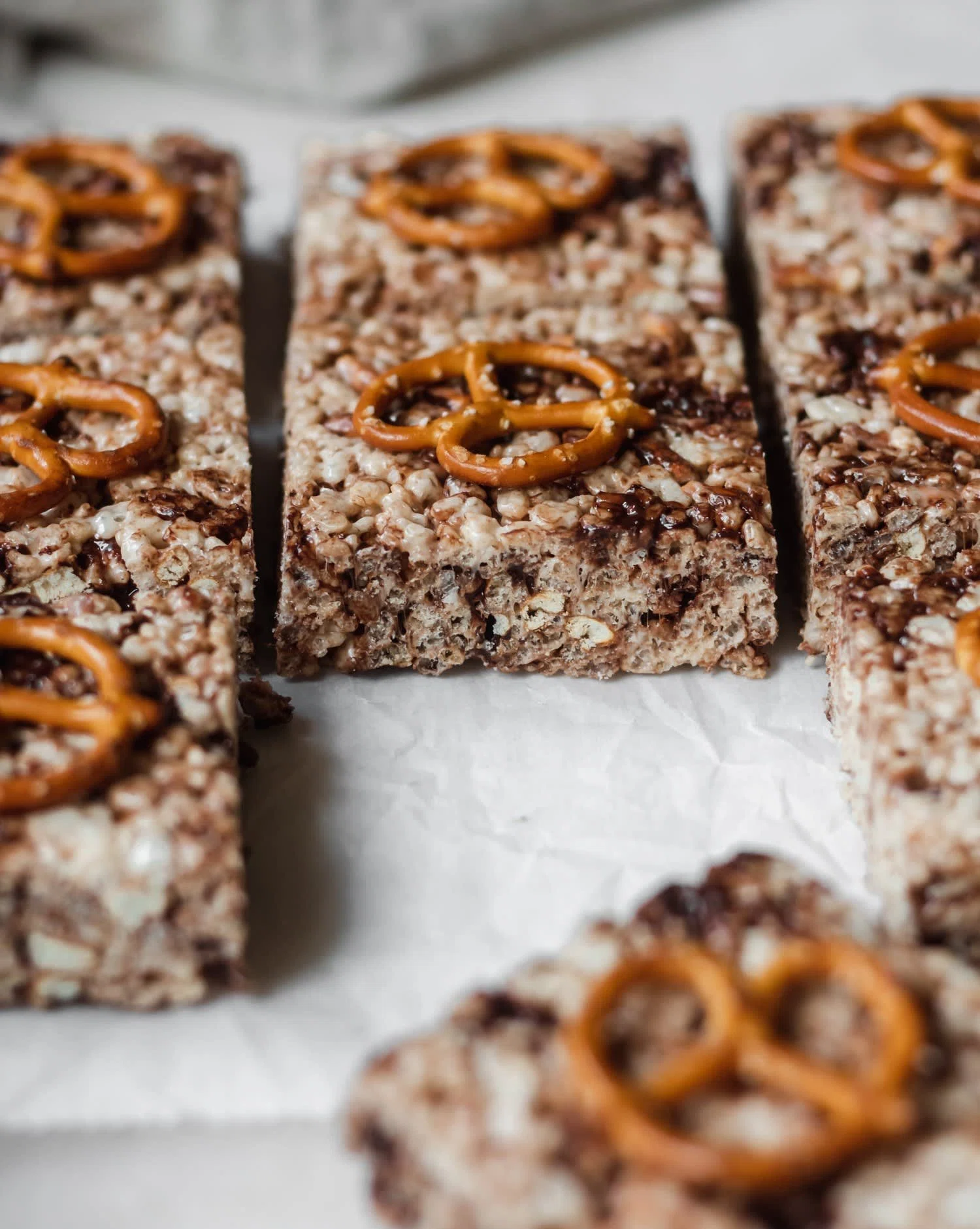 Brown Butter Rice Krispie Treats With Dark Chocolate & Pretzels