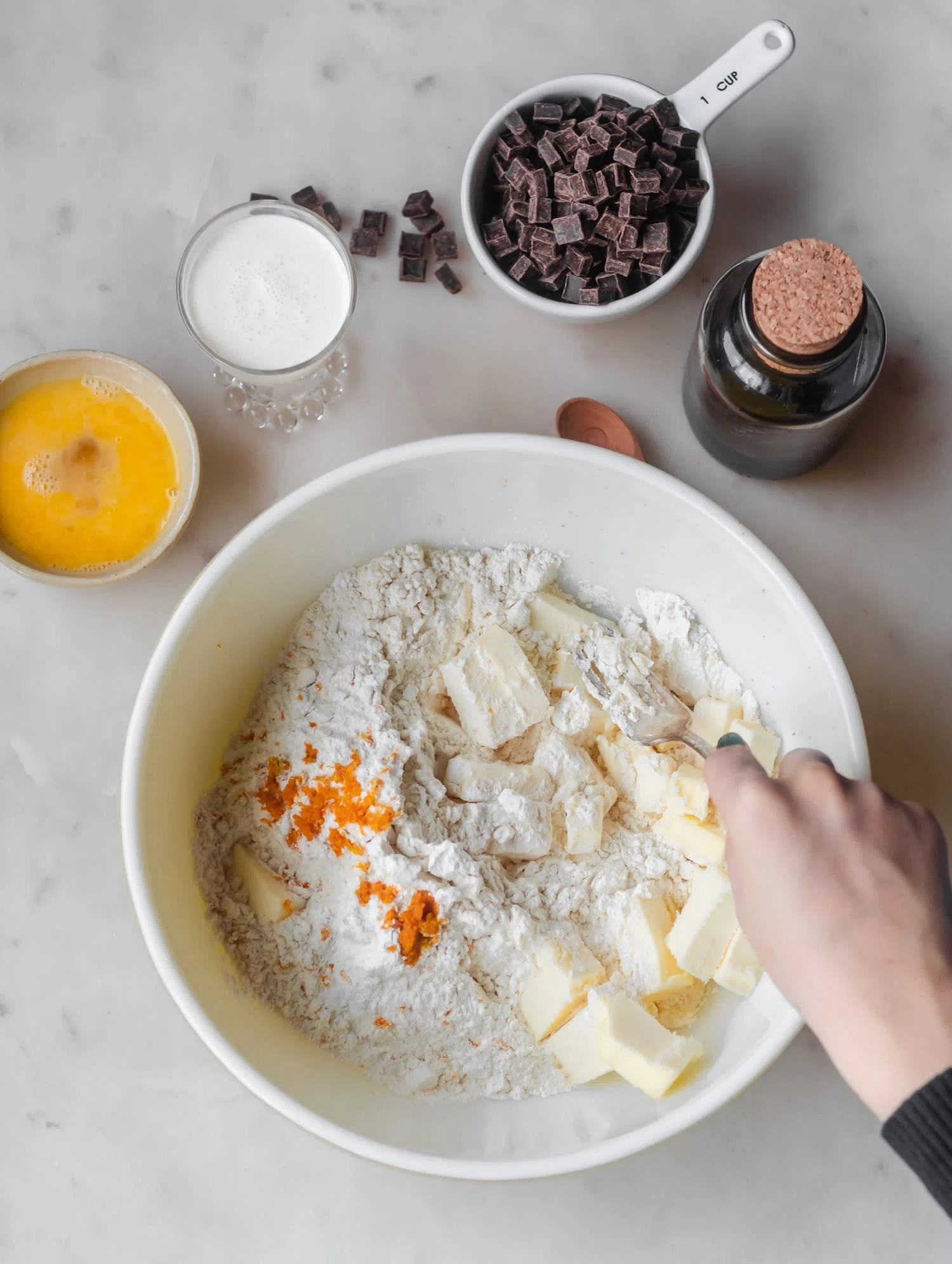Chocolate Chip Scones + Blood Orange Glaze