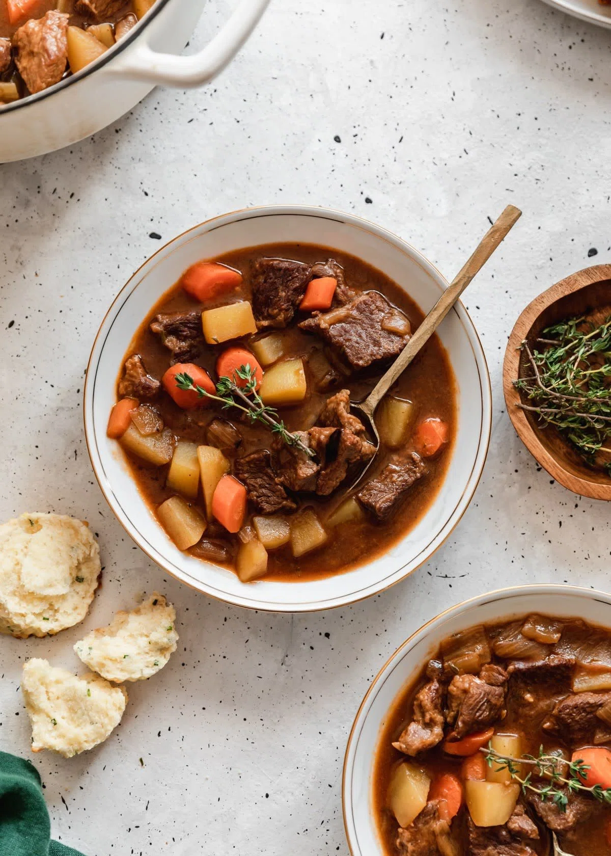 Irish Beef Stew + Cheddar Chive Biscuits