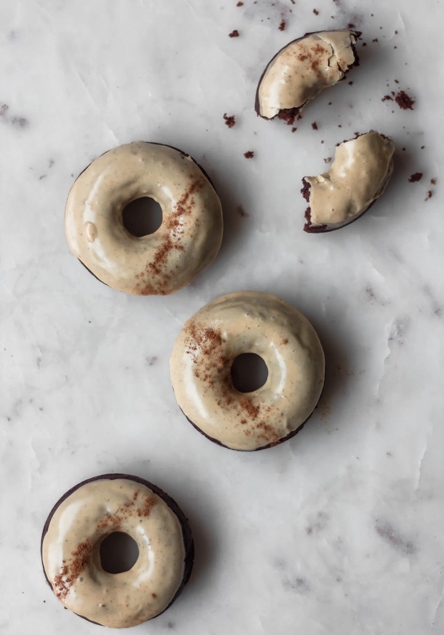 Chocolate Donuts With Masala Chai Glaze