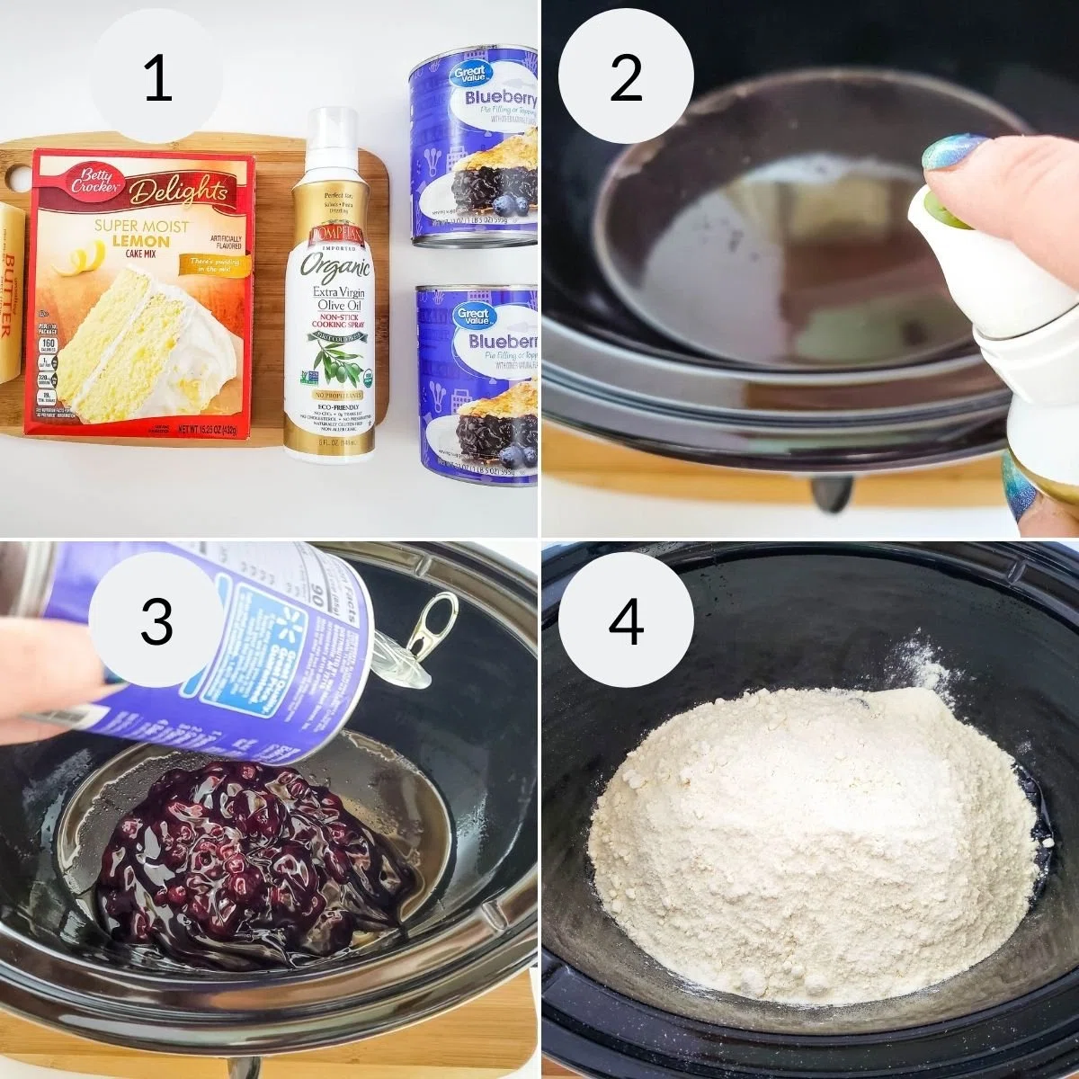 Blueberry Crock Pot Dump Cake