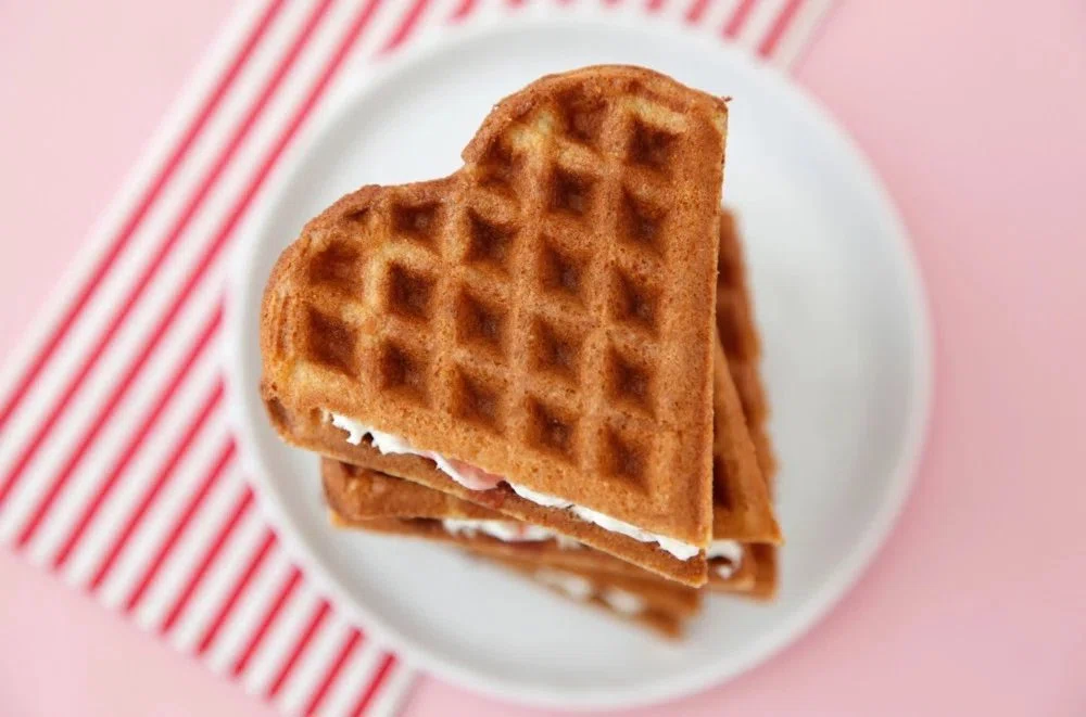Strawberry Cream Cheese Waffle Sandwiches