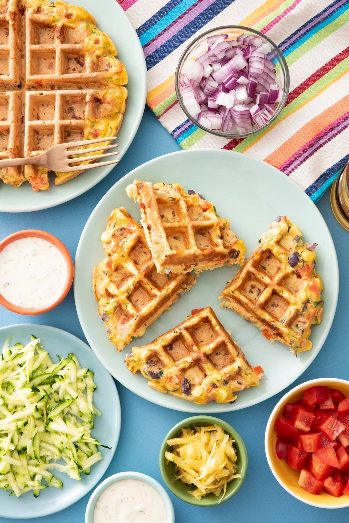 Rainbow Waffles