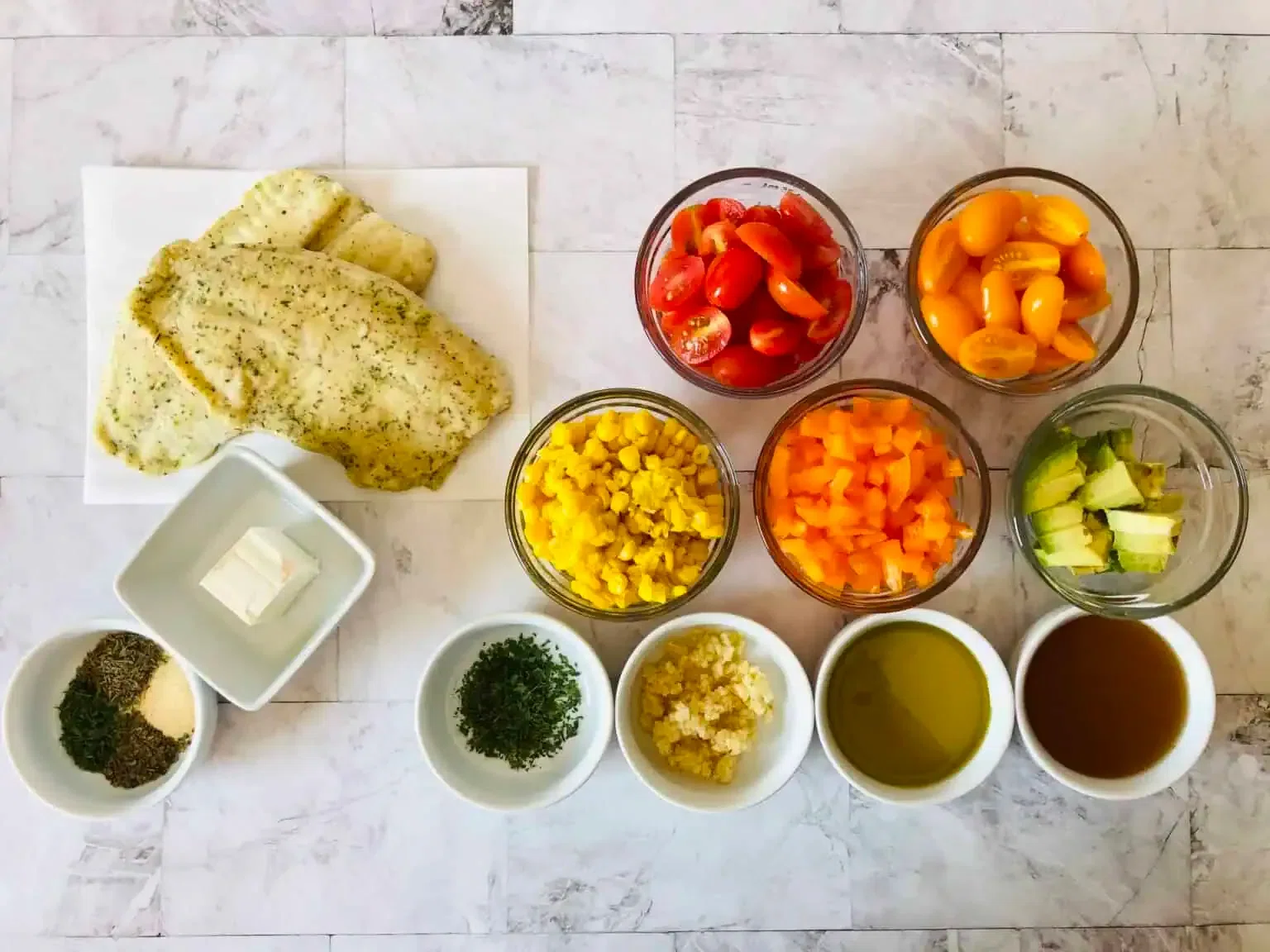 Baked Haddock with Corn Salad
