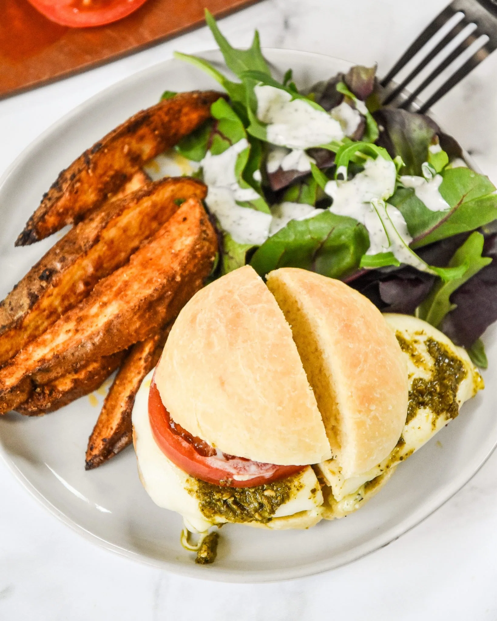 Pesto Chicken Mozzarella Sandwich