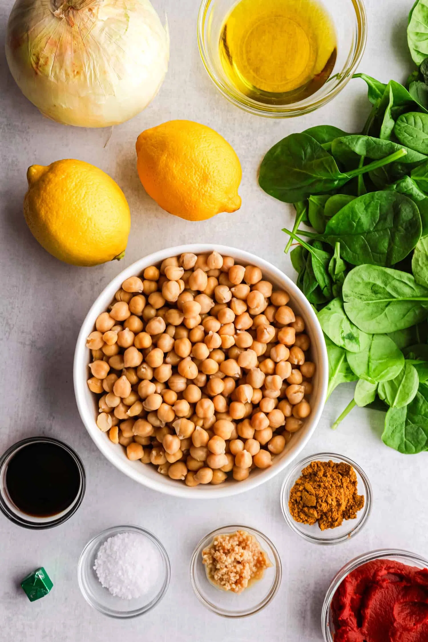 Chickpea and Spinach Stew with Turkey Meatballs