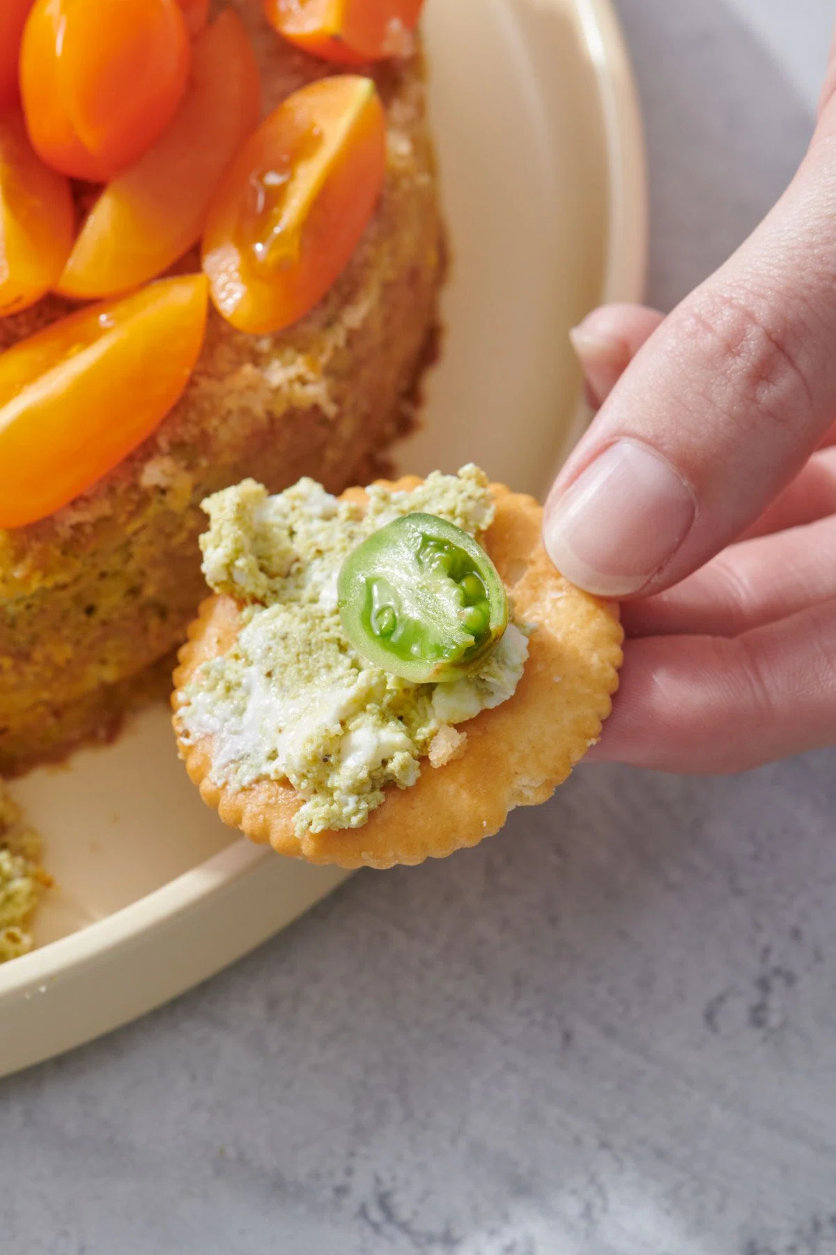 Savory Basil Pesto Cheesecake Dip