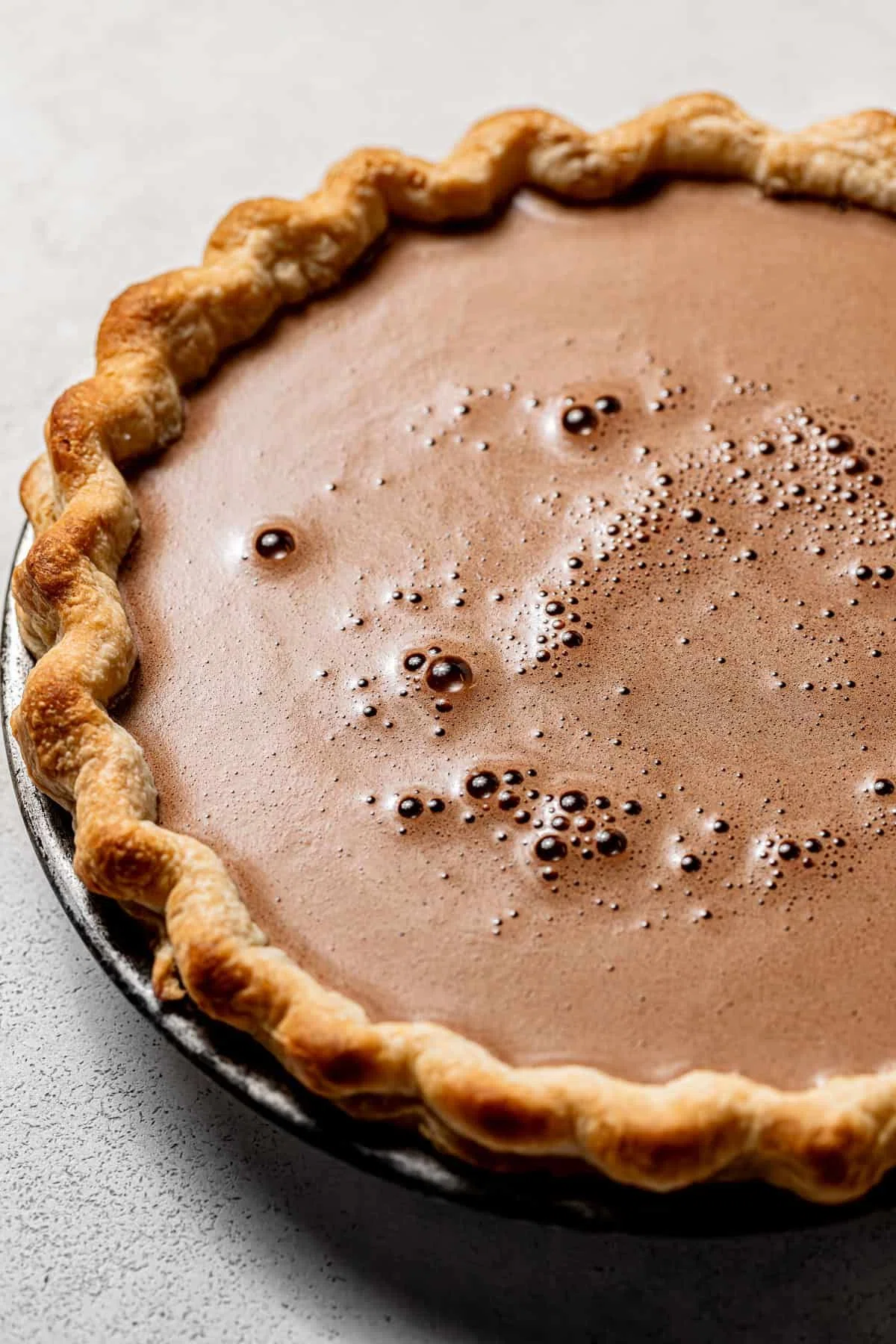 Dark Chocolate Chess Pie