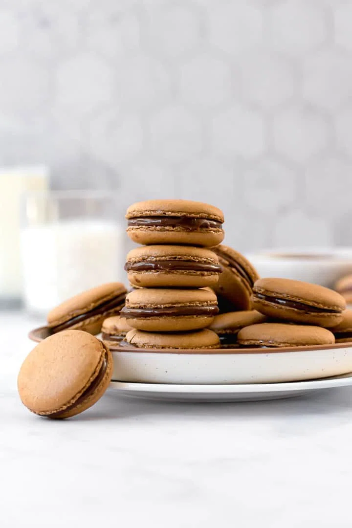 Espresso Macarons with Chocolate Caramel Ganache