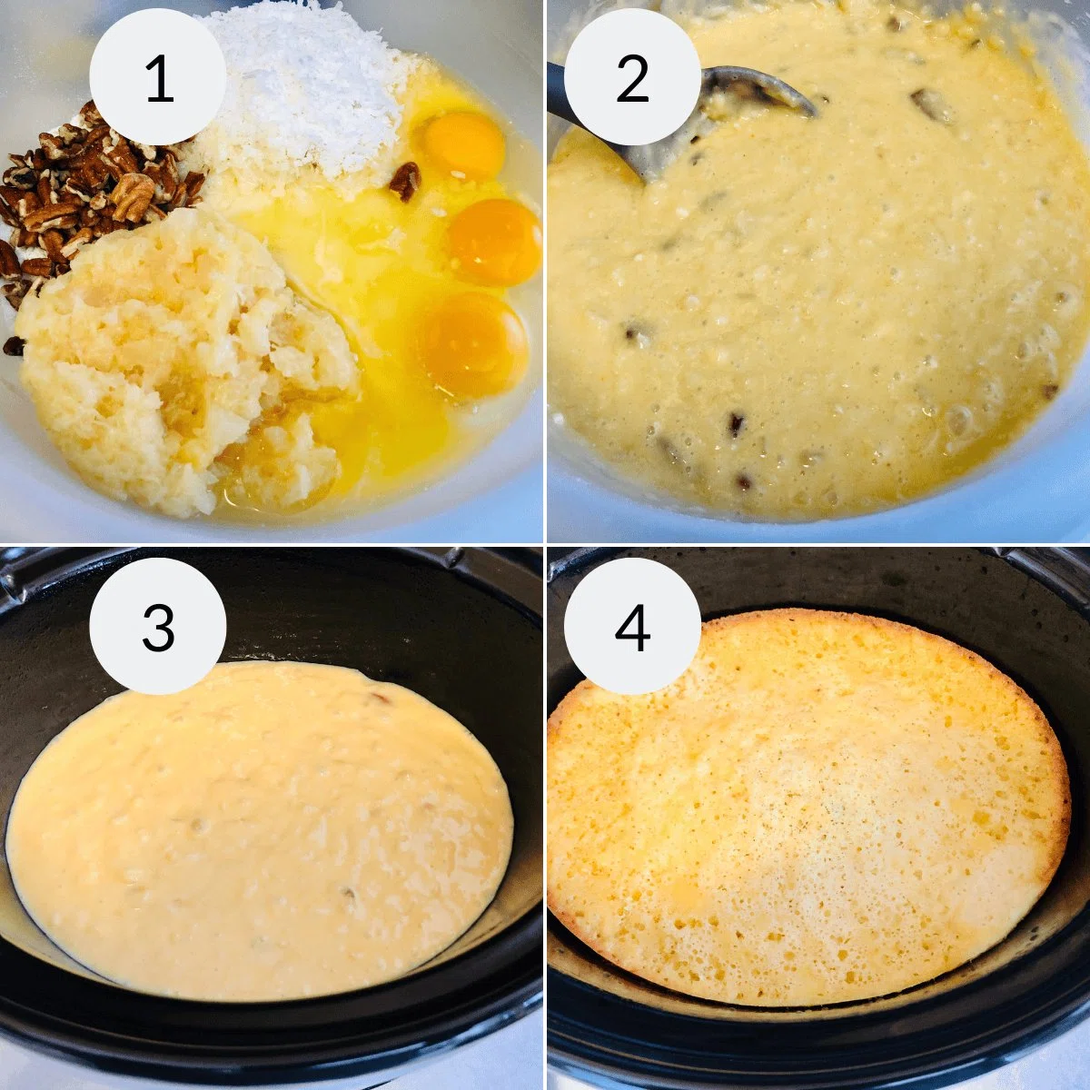 Easy Coconut Pineapple Cake in the Crock Pot