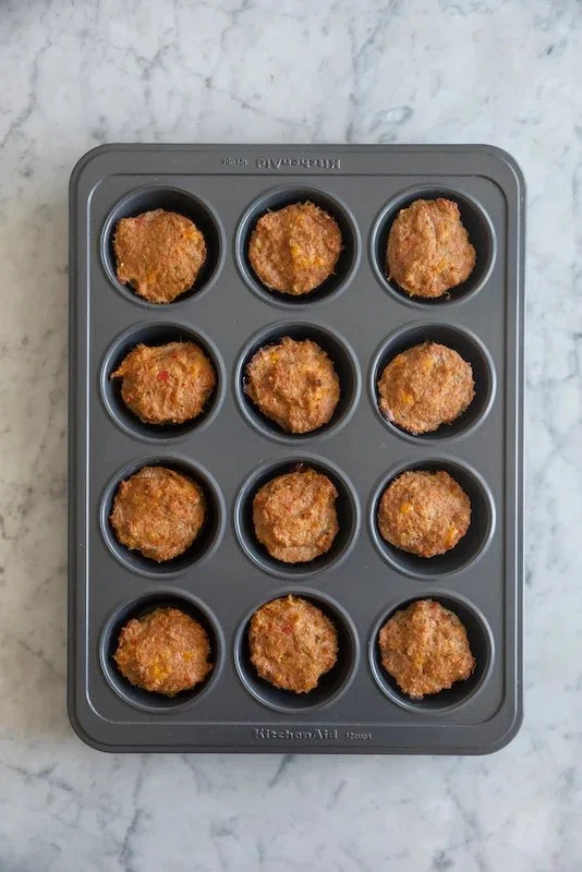 Cheesy Turkey Meatloaf Bites