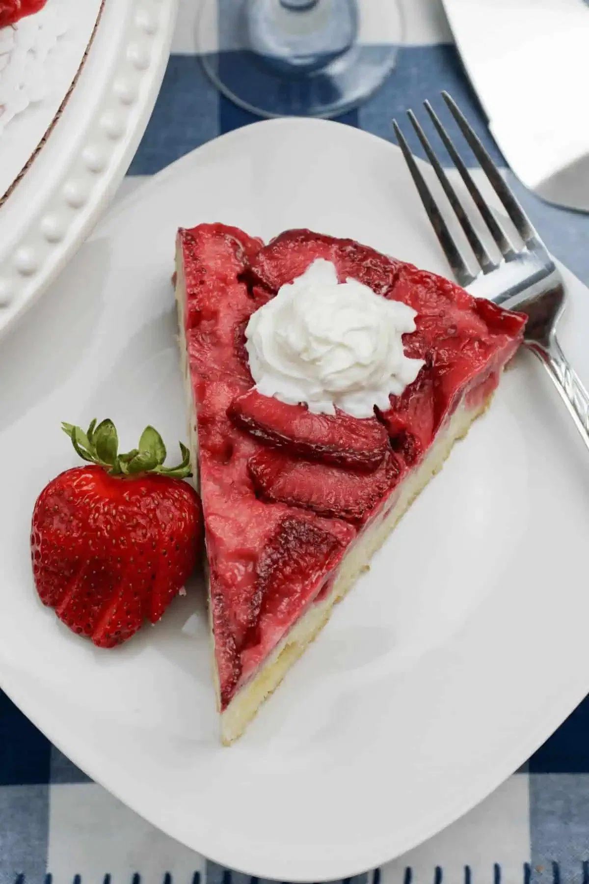 Upside Down Strawberry Vanilla Cake