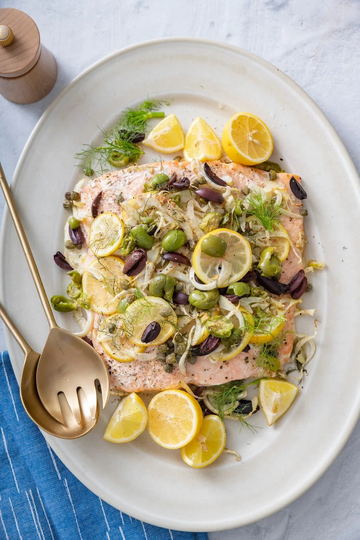 Salmon with Fennel, Citrus and Olives
