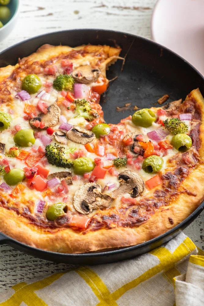 Deep Dish Cast Iron Pizza