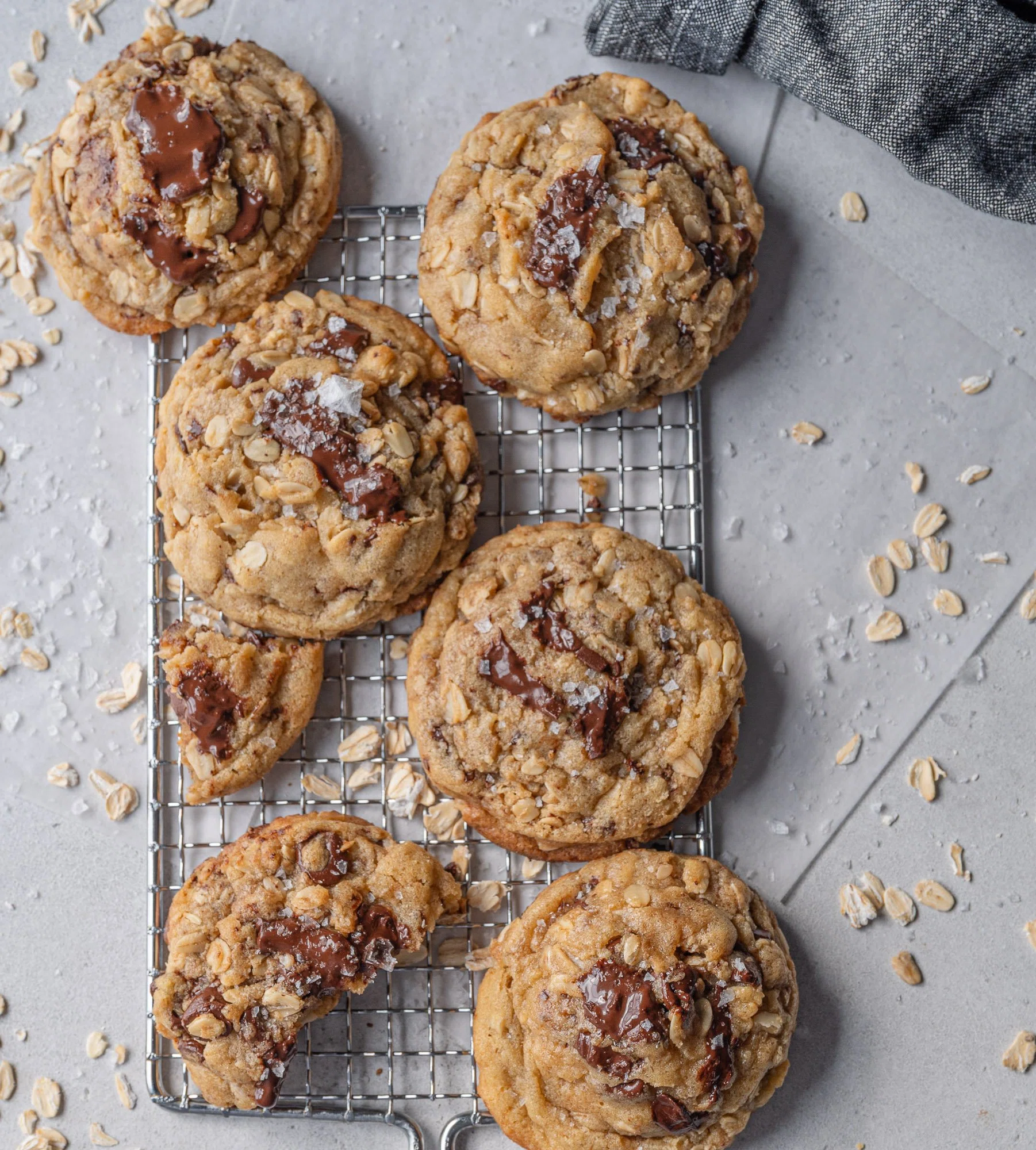 Salted Brown Butter Chocolate Chip Oatmeal Cookies