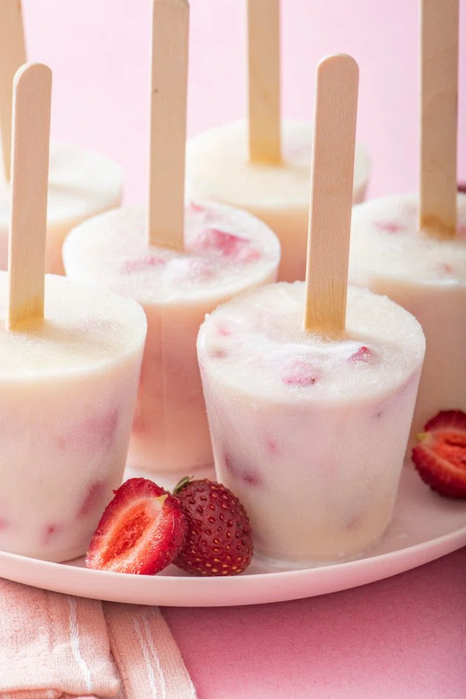 Strawberry Yogurt Ice Pops