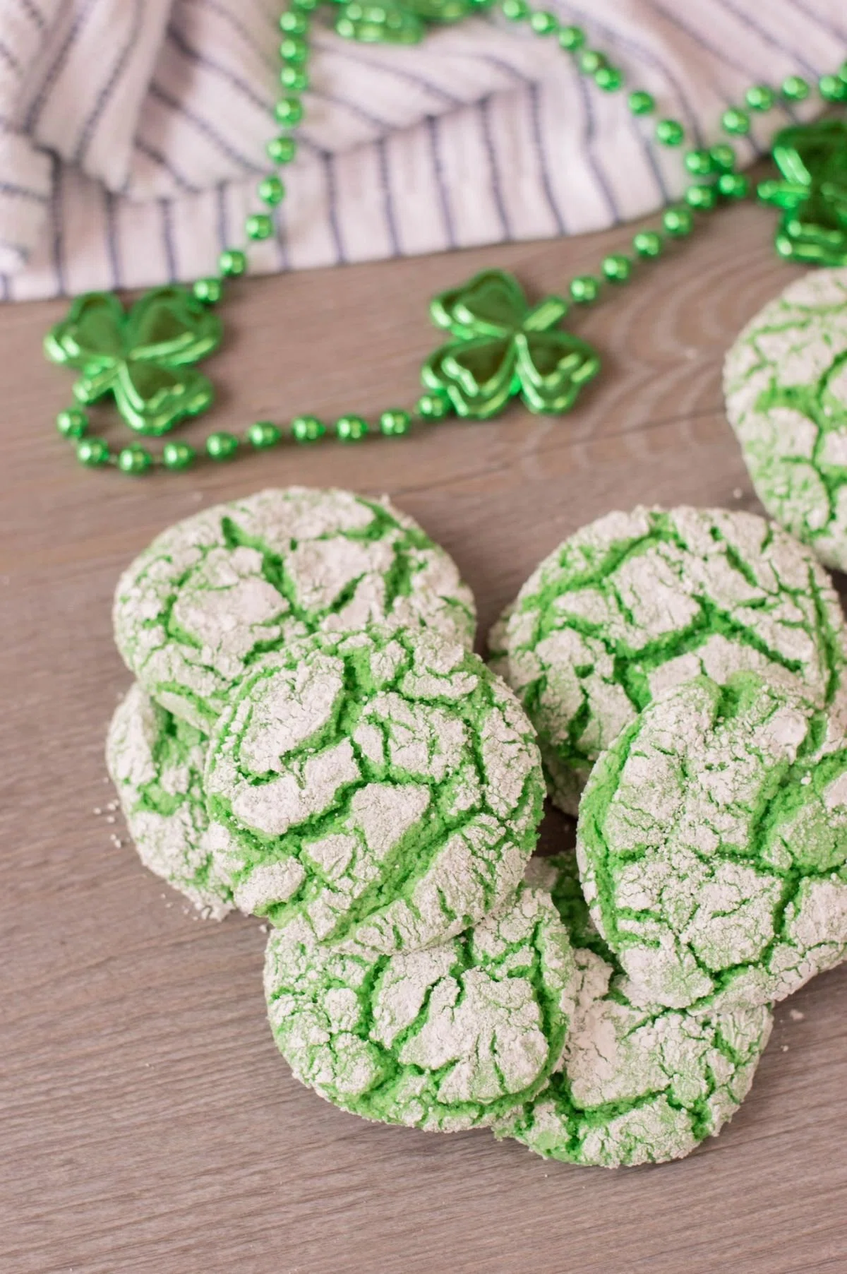 Green Vanilla Crinkle Cookies