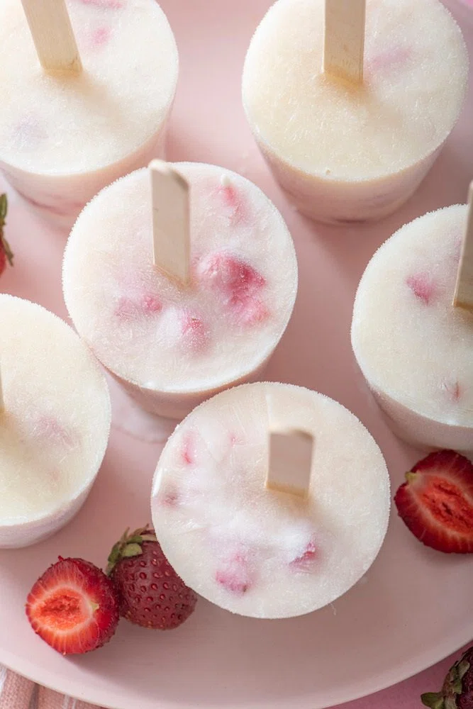 Strawberry Yogurt Ice Pops
