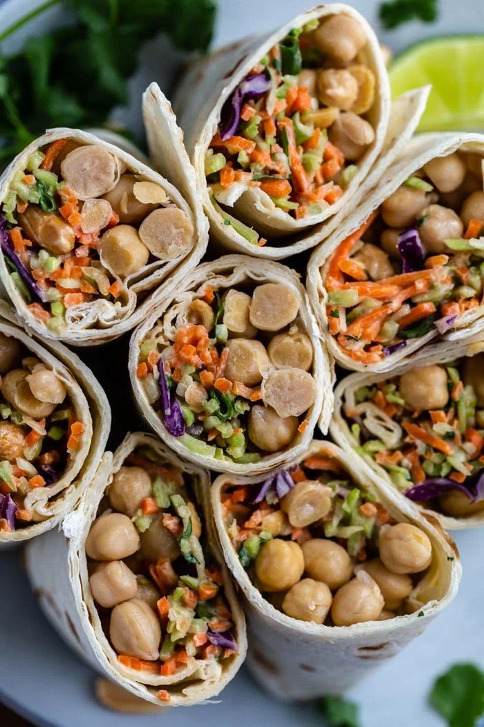 Peanut Chickpea Wraps